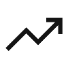Grafik mit aufsteigendem Pfeil, der ökonomischen Wachstum symbolisiert