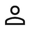 Ein schlichtes dunkelgraues Symbol einer Person auf weißem Hintergrund.