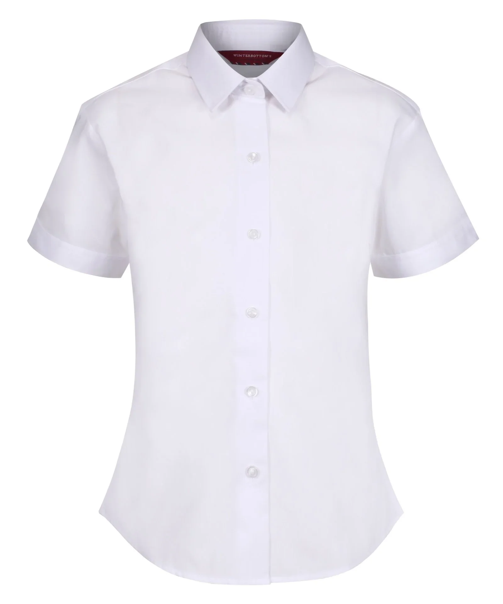 Girls Short Sleeve Non-Iron Blouse - White - Twin Pack