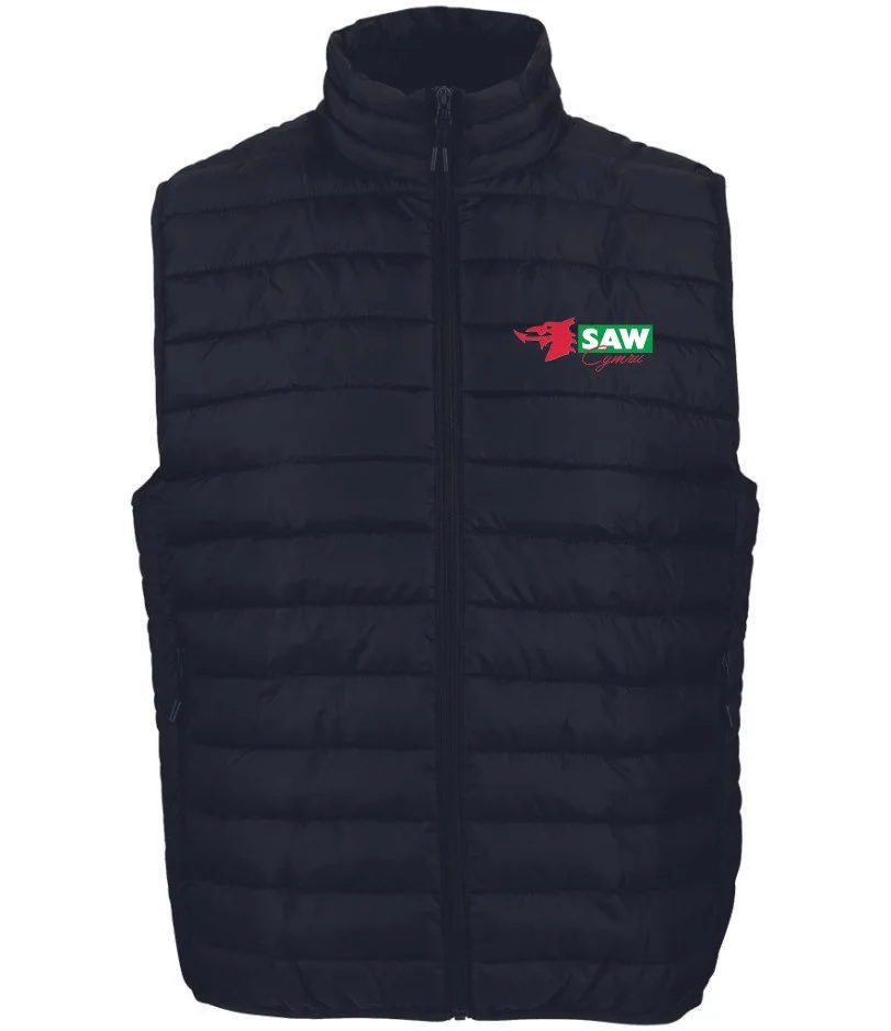 Saw Cymru Adults Black Bodywarmer