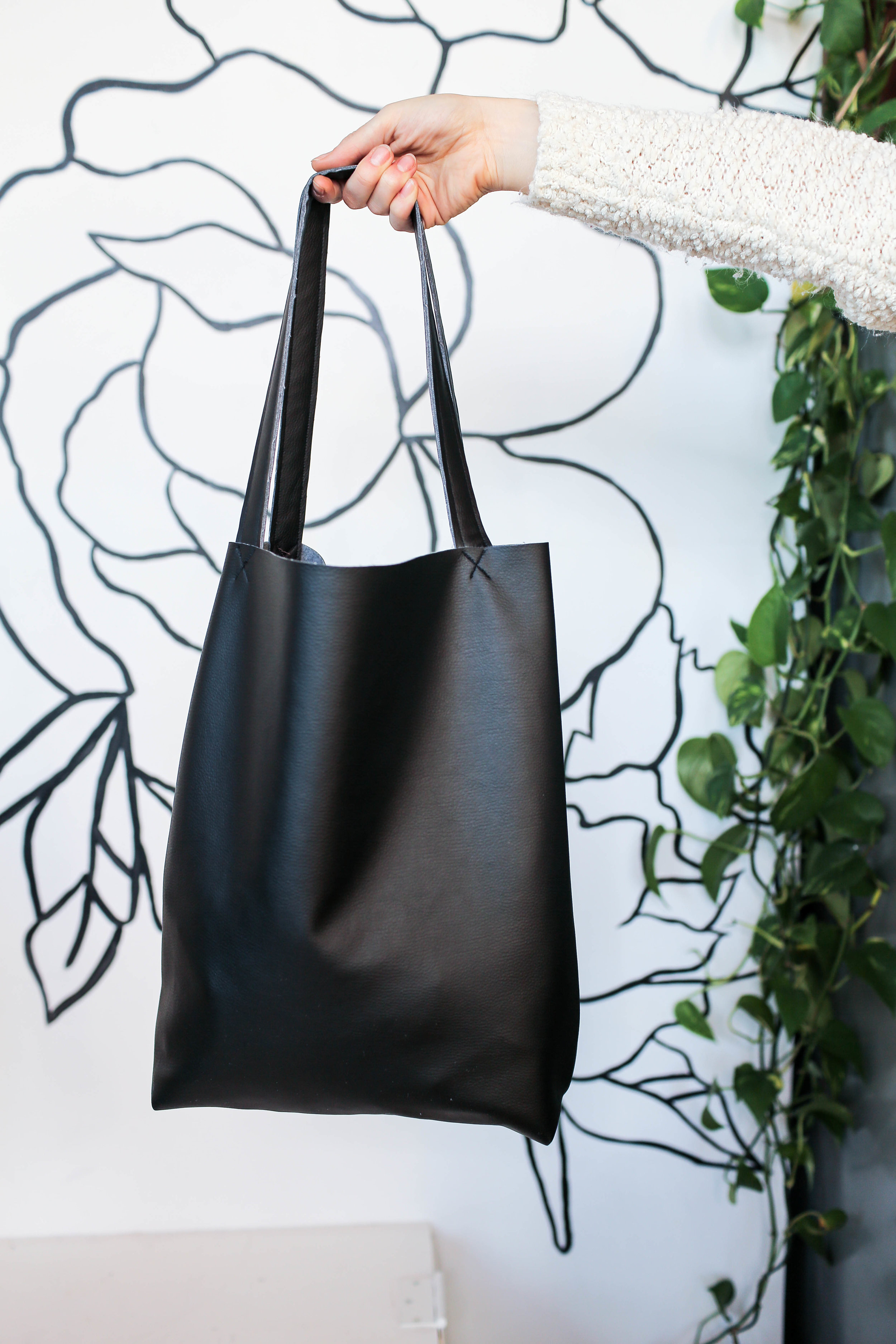 Faux Leather Tote Bag