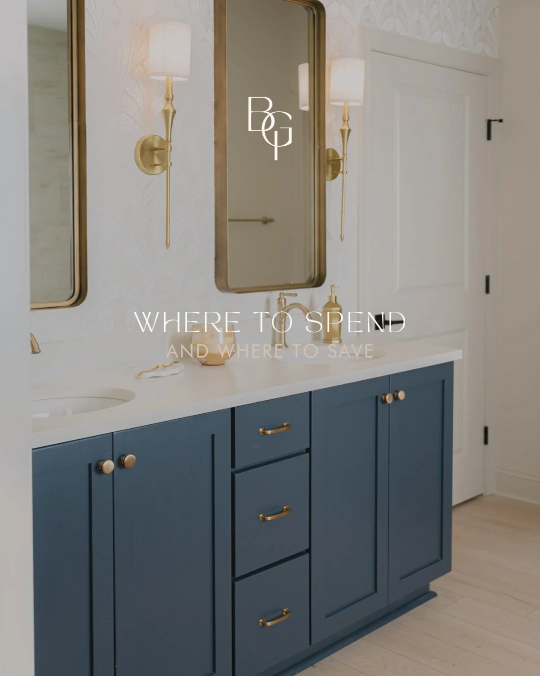 Where it&rsquo;s worth spending vs saving in a build...⁠
⁠
Spend on the things you use every single day: layout, cabinetry, lighting, wallpaper and anything built-in.⁠
⁠
Save on the things that are easier to change later: decor, door hardware, mirror