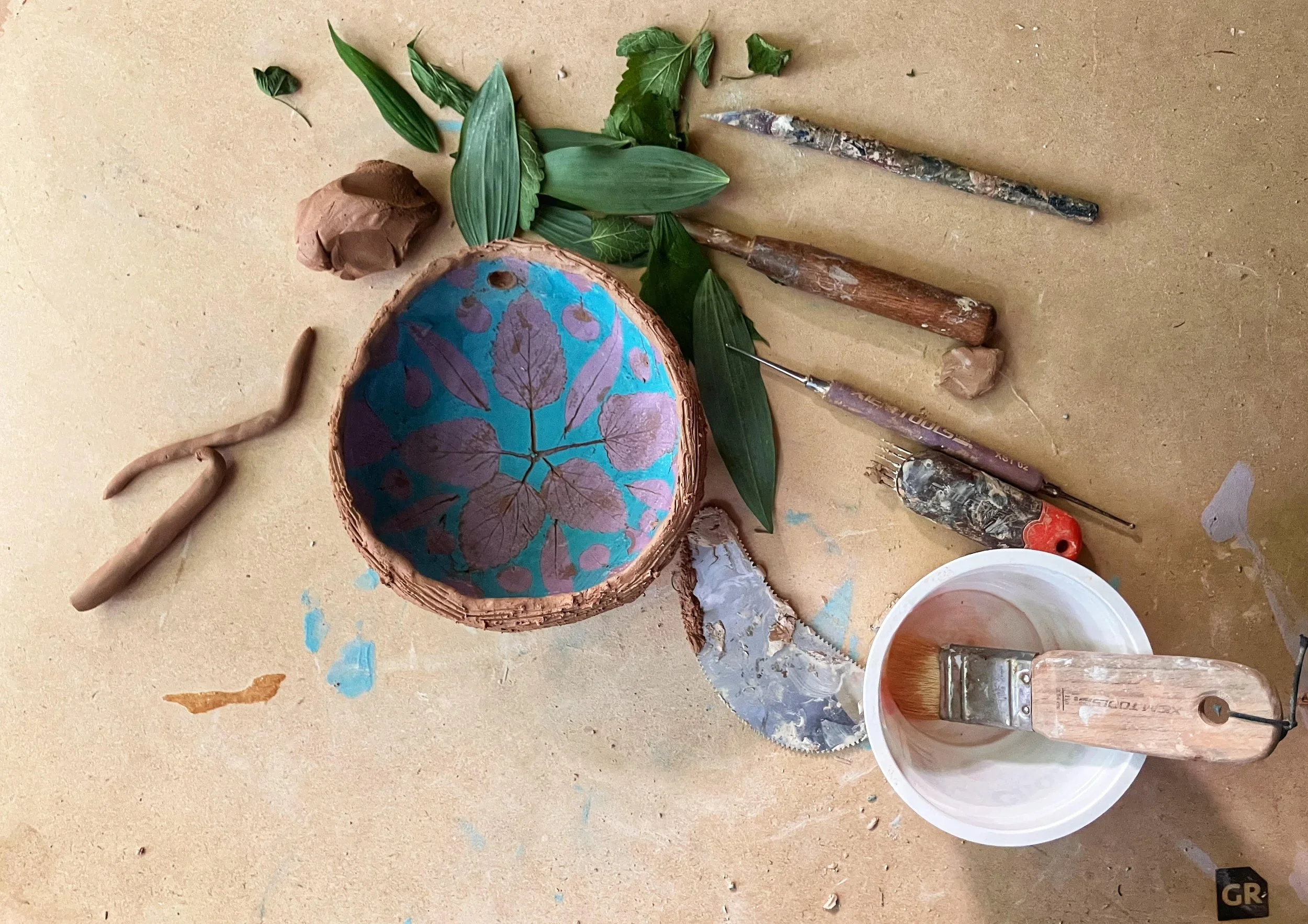 Wall pocket in progress (unfired)