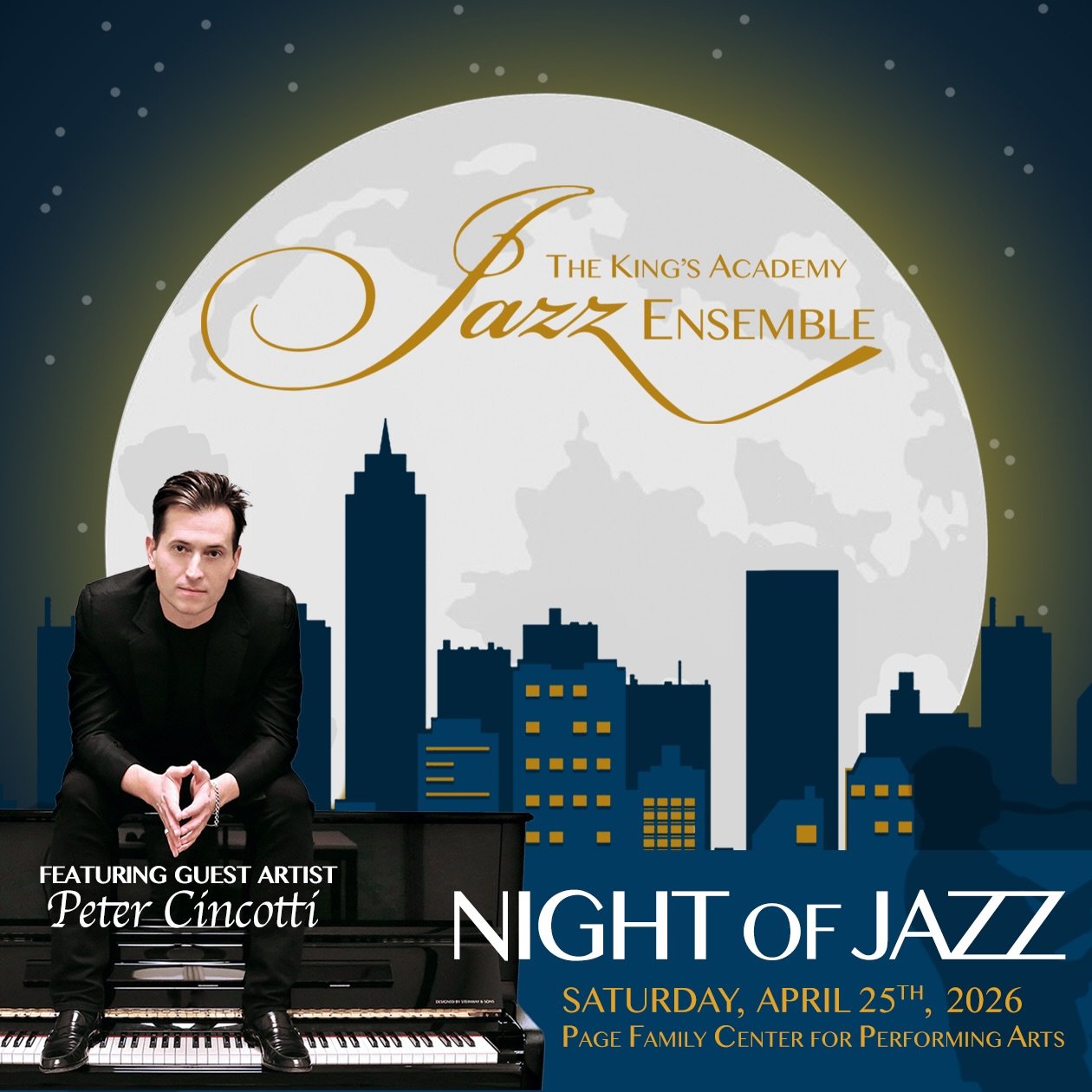 We are thrilled to announce that singer - songwriter - piano phenomenon Peter Cincotti will be our guest artist for Night of Jazz!

A true powerhouse performer, Peter&rsquo;s career took off at just 18 when he became the youngest artist ever to hit #