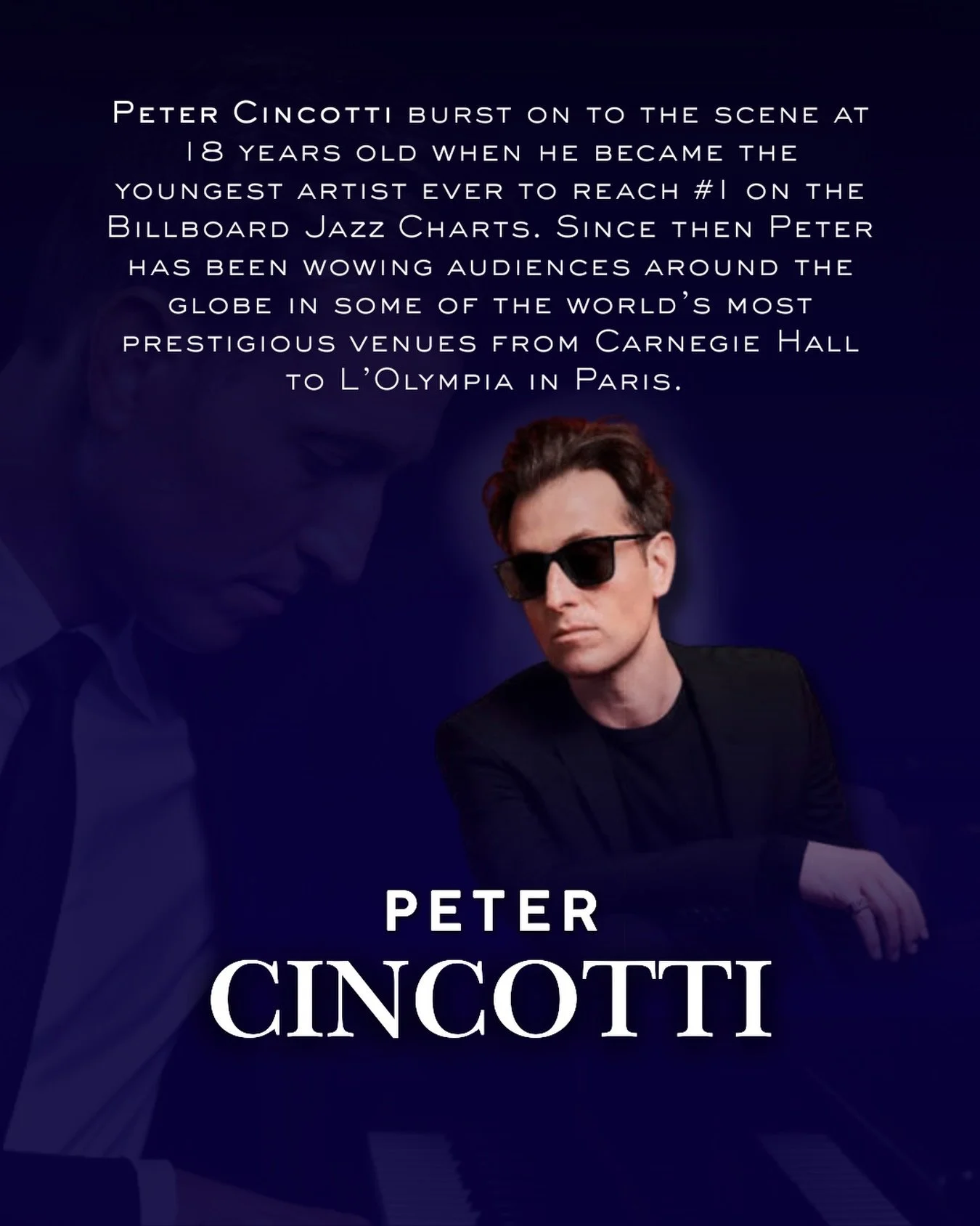 From global stages to ours.
This April, we welcome Peter Cincotti to Night of Jazz.

#TKAJazz #NightOfJazz #PeterCincotti