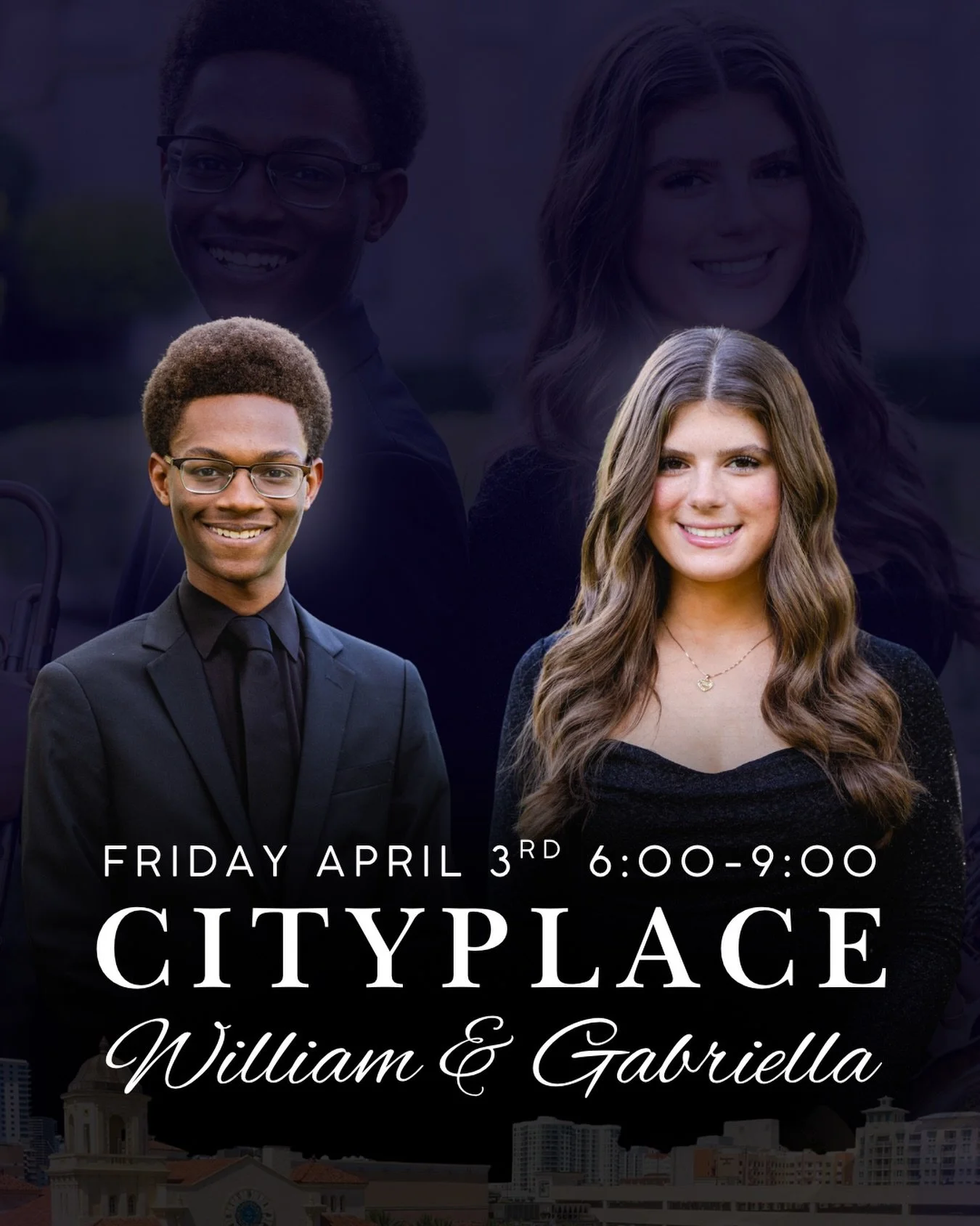 An evening of music at CityPlace. William &amp; Gabriella, tomorrow from 6:00&ndash;9:00.

#TKAJazz #WilliamAndGabriella #CityPlace #UnmatchedExperiences