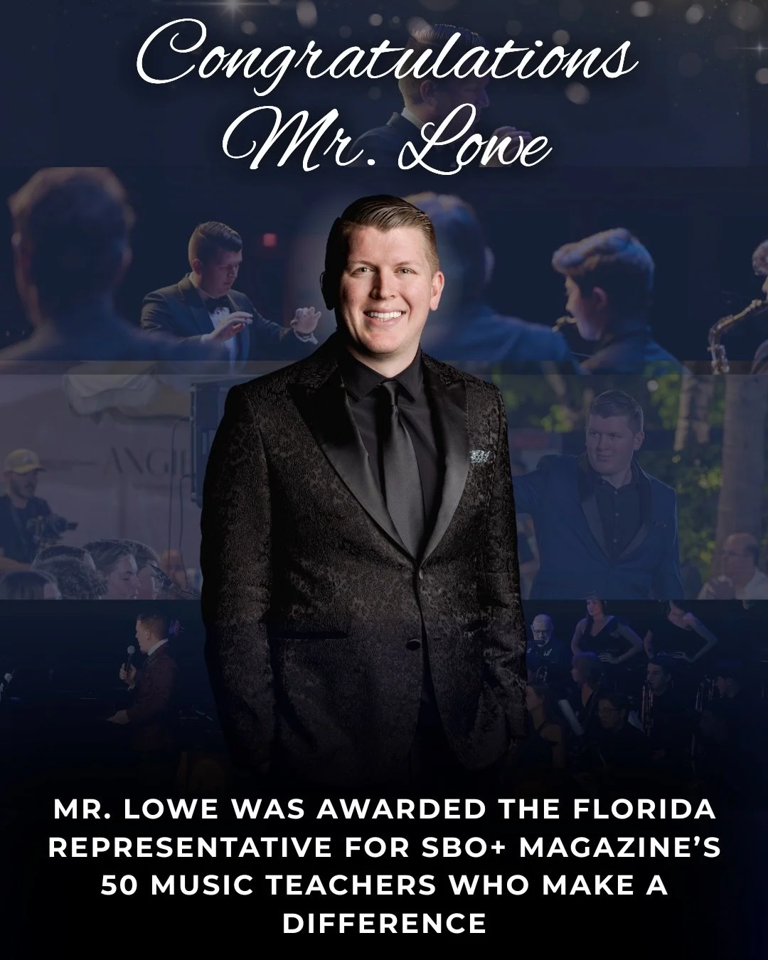 Congratulations to Mr. Lowe on this well deserved recognition of being named 1 of 50 Music Educators Who Make a Difference by the SBO+ Magazine. Mr. Lowe is the representative for the entire state of Florida. 

We are proud to celebrate his impact, l