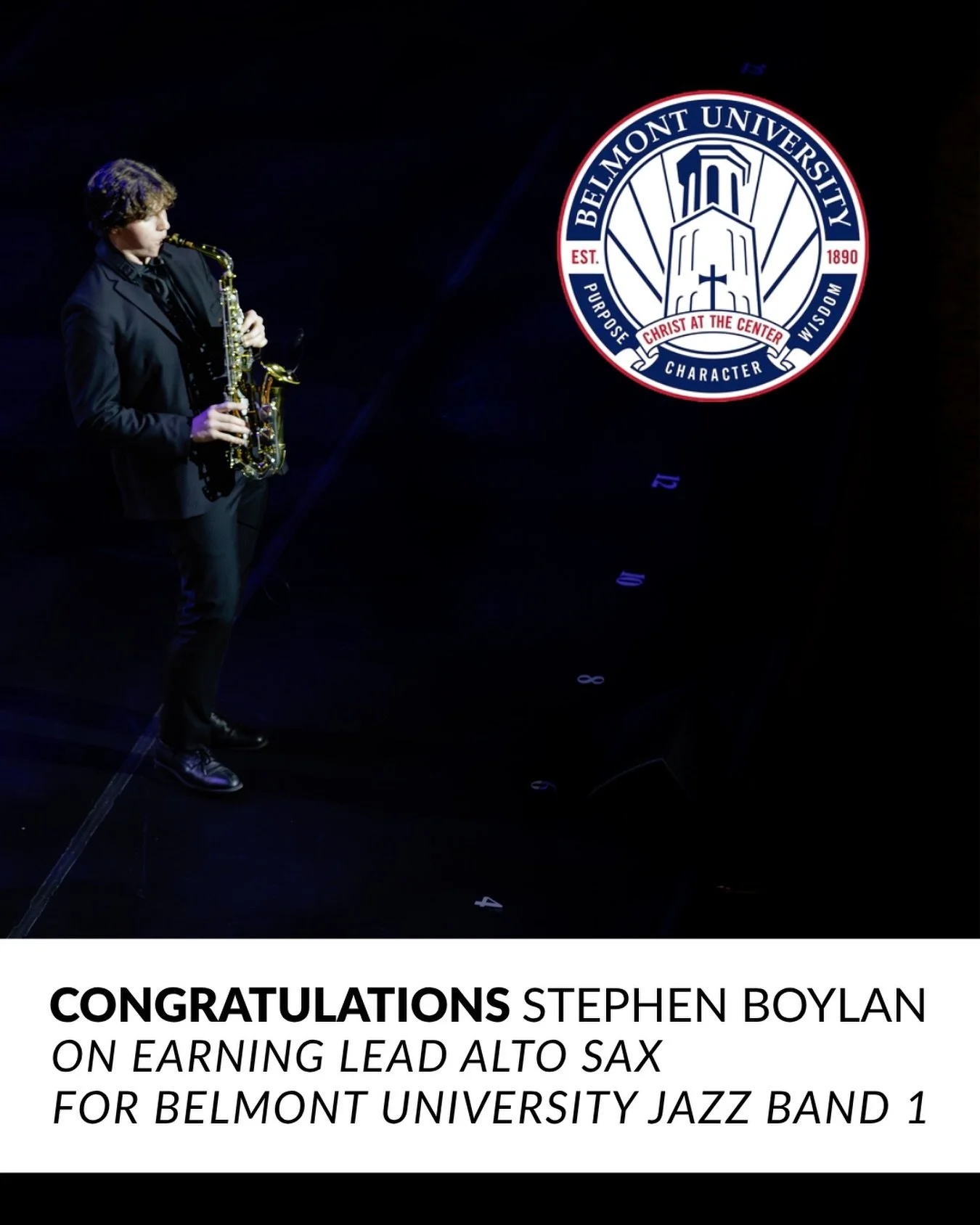 Congratulations to TKA Jazz alumnus Stephen Boylan on earning the Lead Alto Sax chair for Belmont University Jazz Band 1! 🎷

An incredible accomplishment and a testament to years of hard work, dedication, and musicianship.

We&rsquo;re so proud of y