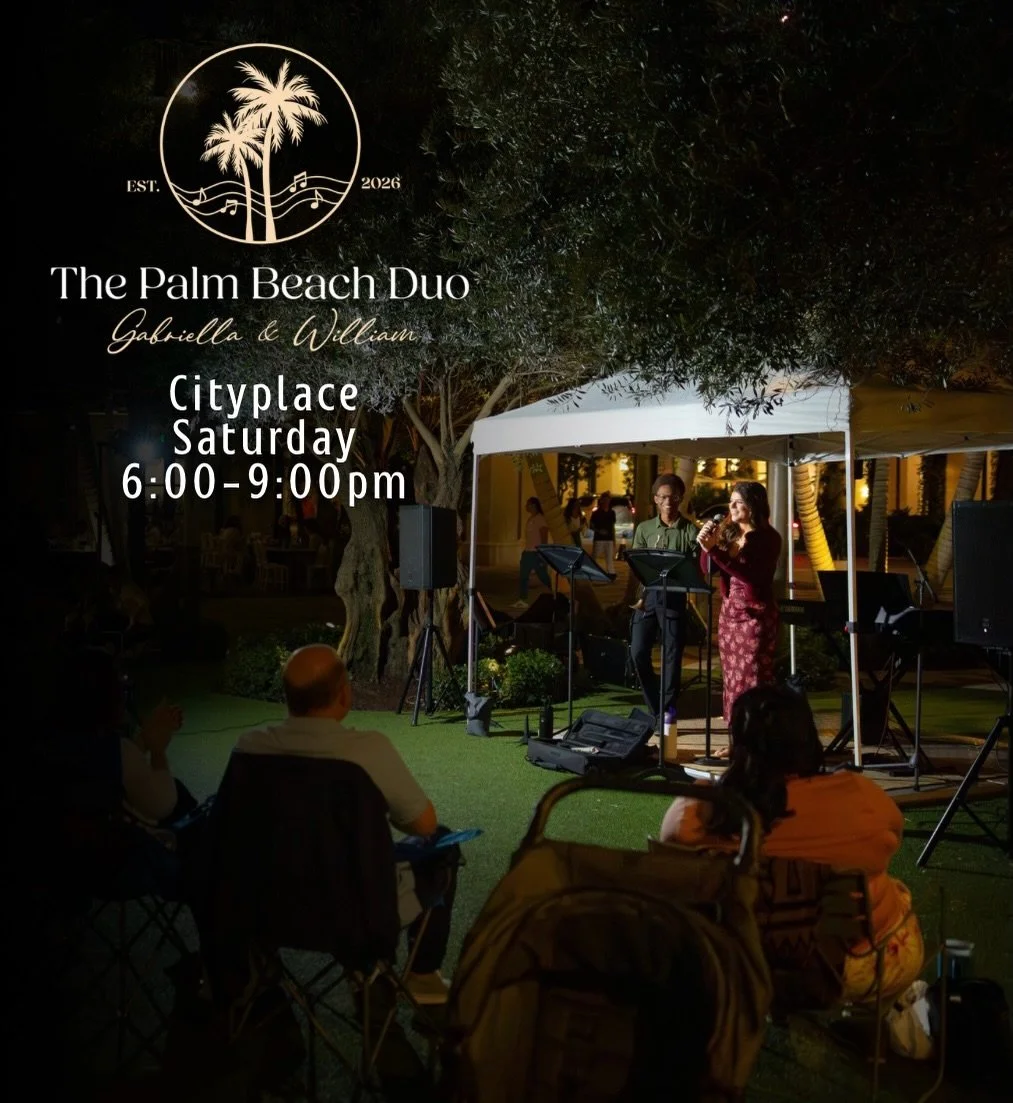 Your Saturday night plans are covered. 🎶✨

Catch TKA Jazz alum Annie Matot performing at Eataly from 5&ndash;8 PM, then Gabriella &amp; William, The Palm Beach Duo, at CityPlace from 6&ndash;9 PM.

Live music, a beautiful South Florida evening, and 