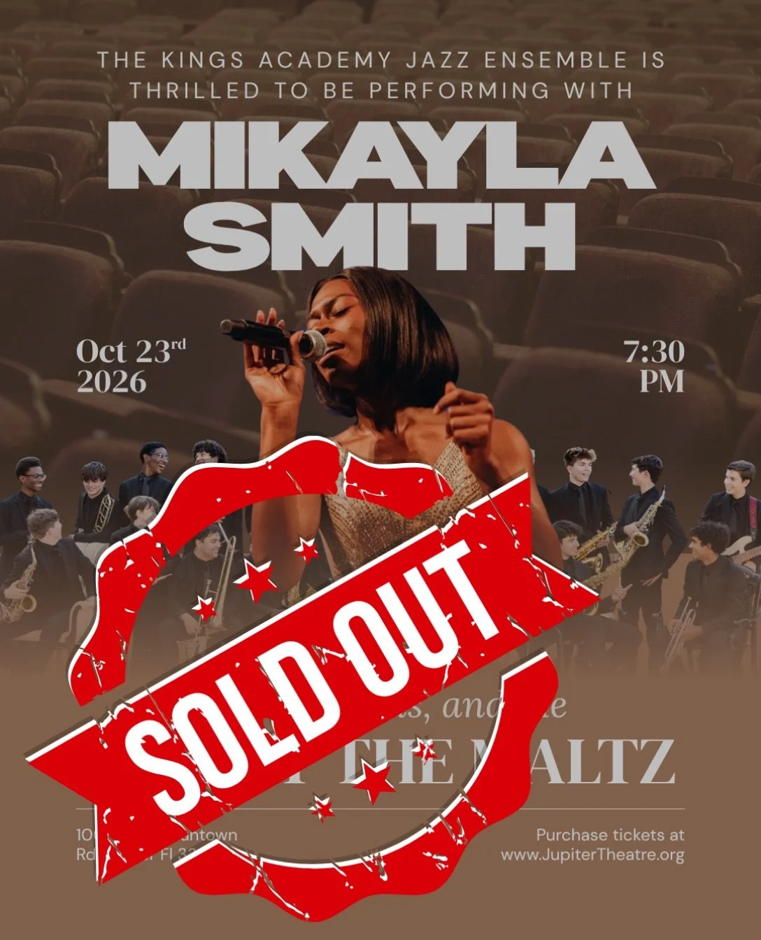 SOLD OUT! 🎉🎶

We couldn&rsquo;t be more thrilled!

This Friday, The King&rsquo;s Academy Jazz Ensemble will take the stage alongside the extraordinary Mikayla Smith for &ldquo;Love, Dreams, and Me&rdquo; LIVE AT THE MALTZ!

An incredible honor to s