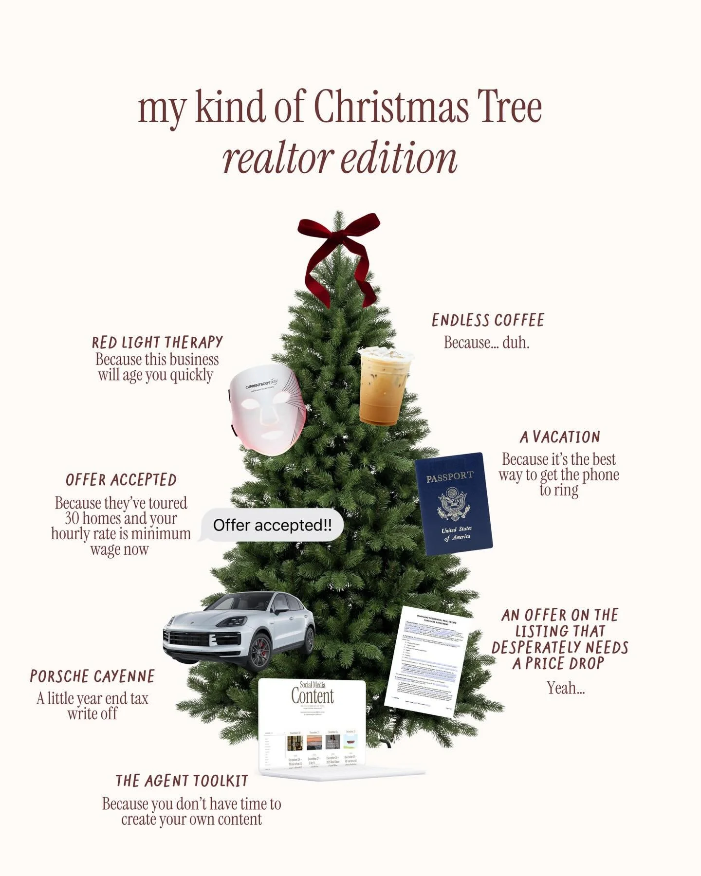 Santa baby, won&rsquo;t you bring me a referral from my wealthiest client and maybe an offer on that listing that desperately needs a price drop but the seller won&rsquo;t budge 😮&zwj;💨

Send this to your spouse to remind them there&rsquo;s still t