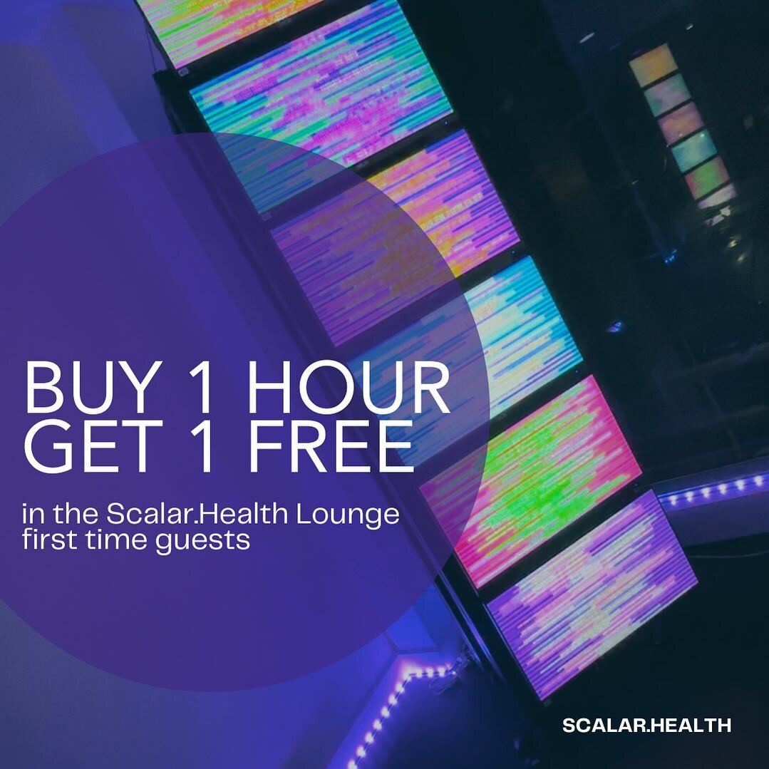 Don&rsquo;t forget our BOGO special ⚡️ buy one hour, get one free! ⚡️ charge your cells in our Energy Enhancement System, located in our second floor lounge @omlifewellness