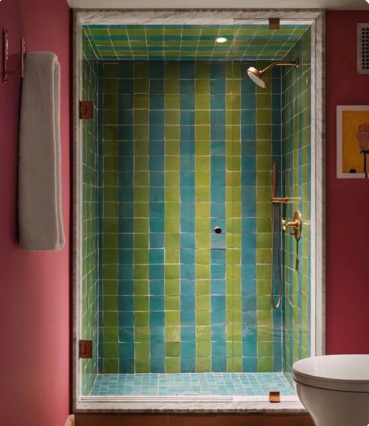 A new obsession &hellip;. BOLD bathroom tiles 👀🙌🏻