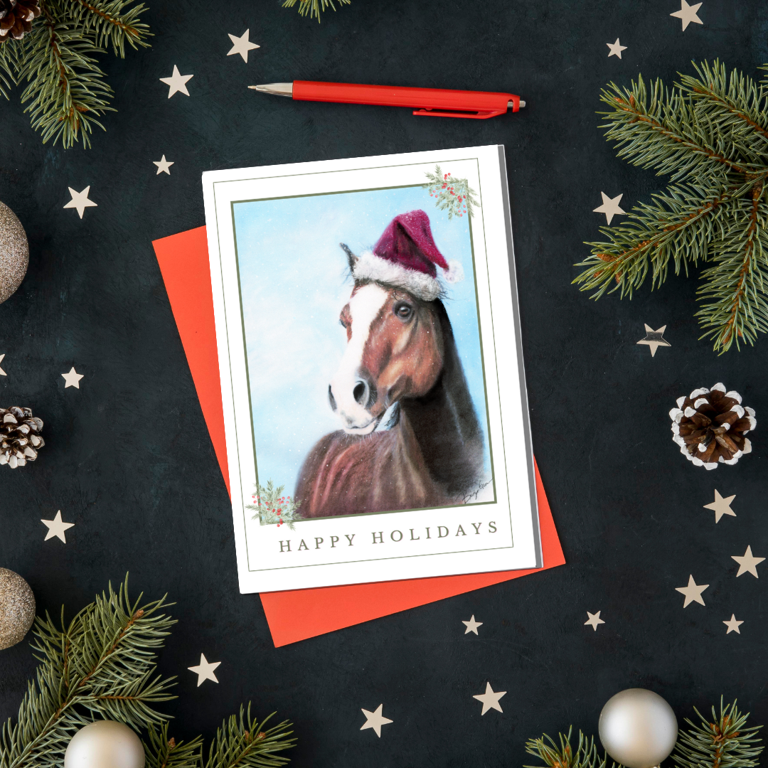 Santa Horse Christmas Cards | Greeting Card for Equestrians