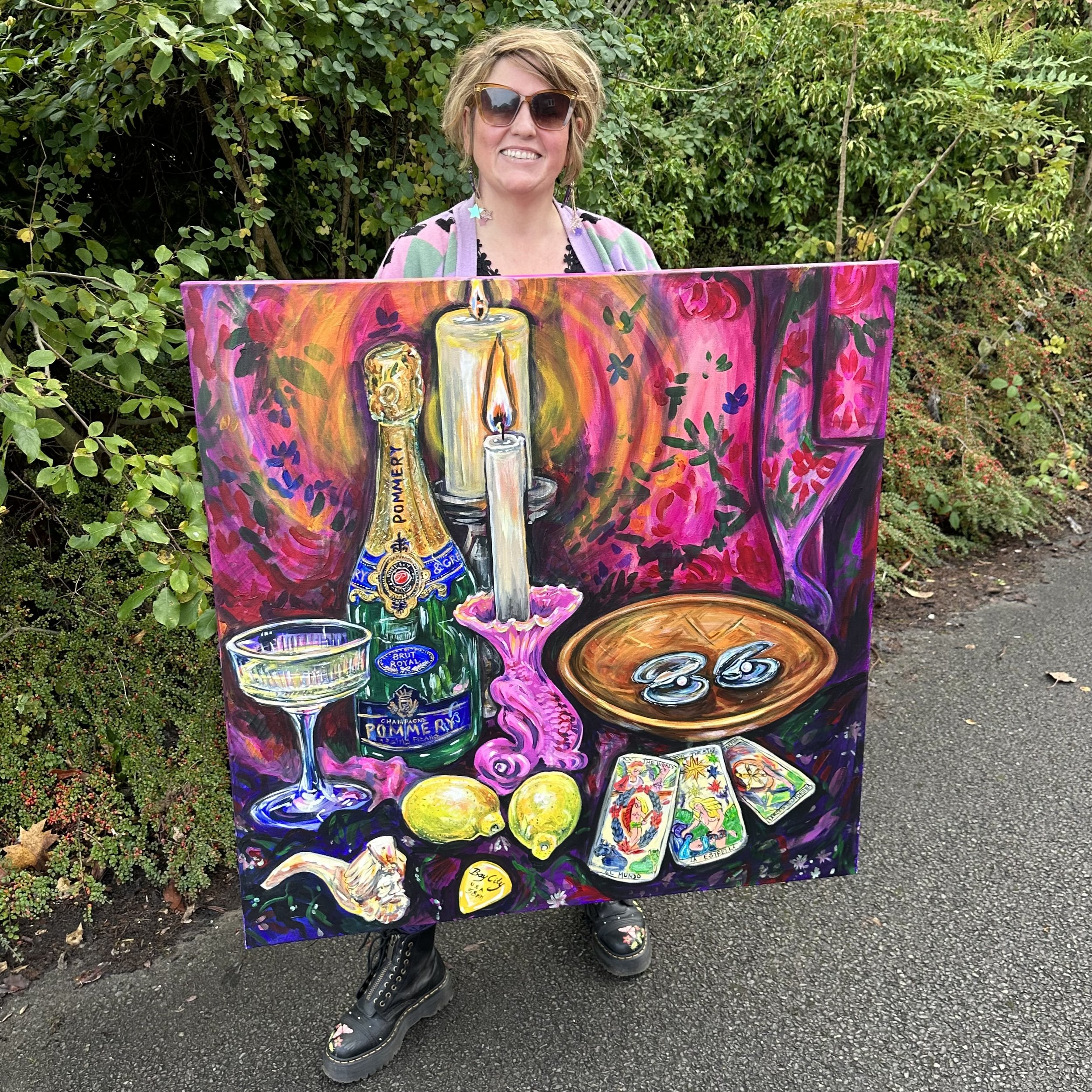 Lucy Caddel artist with still life painting a nocturnal upon st lucie's day.jpeg