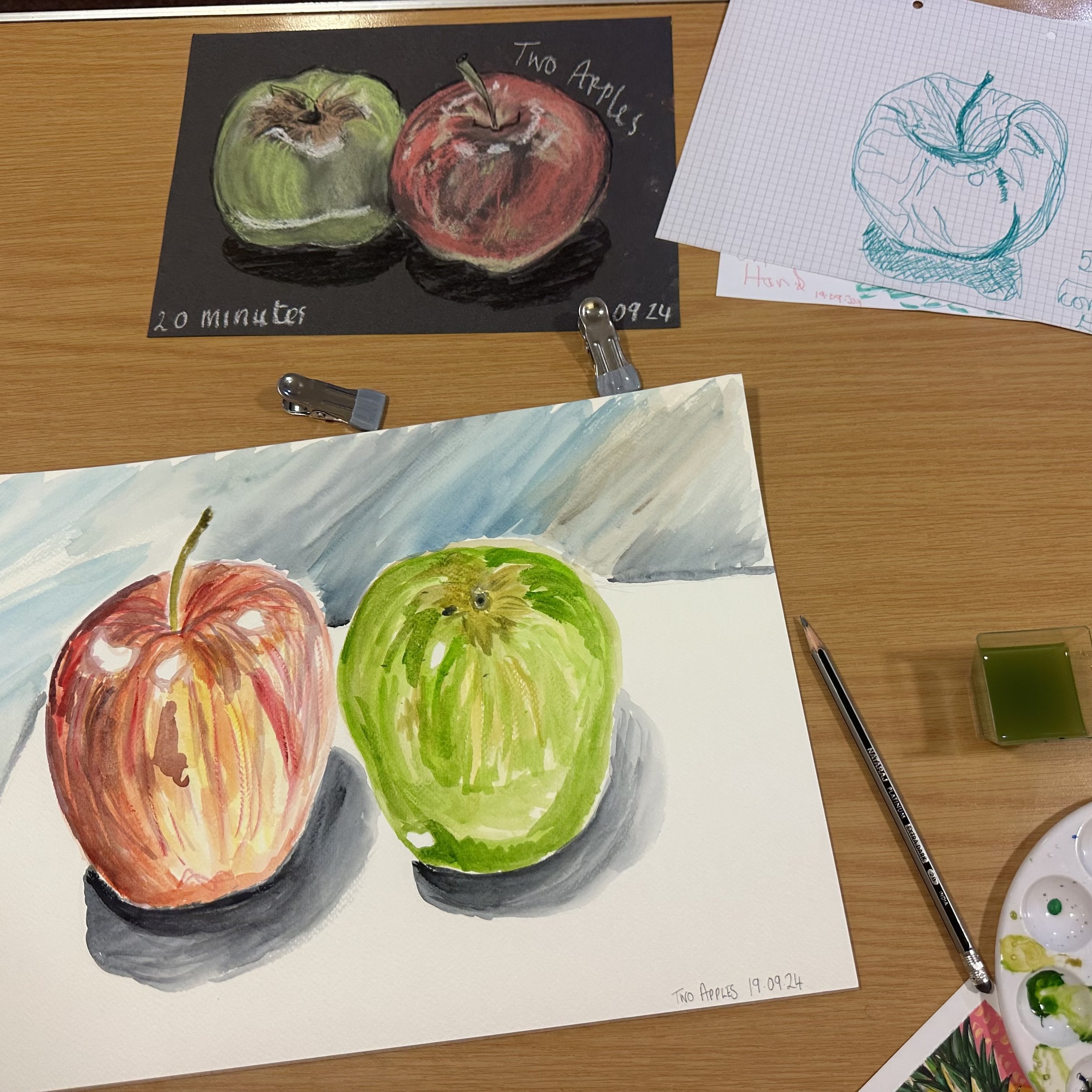 Lucy Caddel apple study art on a plate Shrewsbury.jpeg