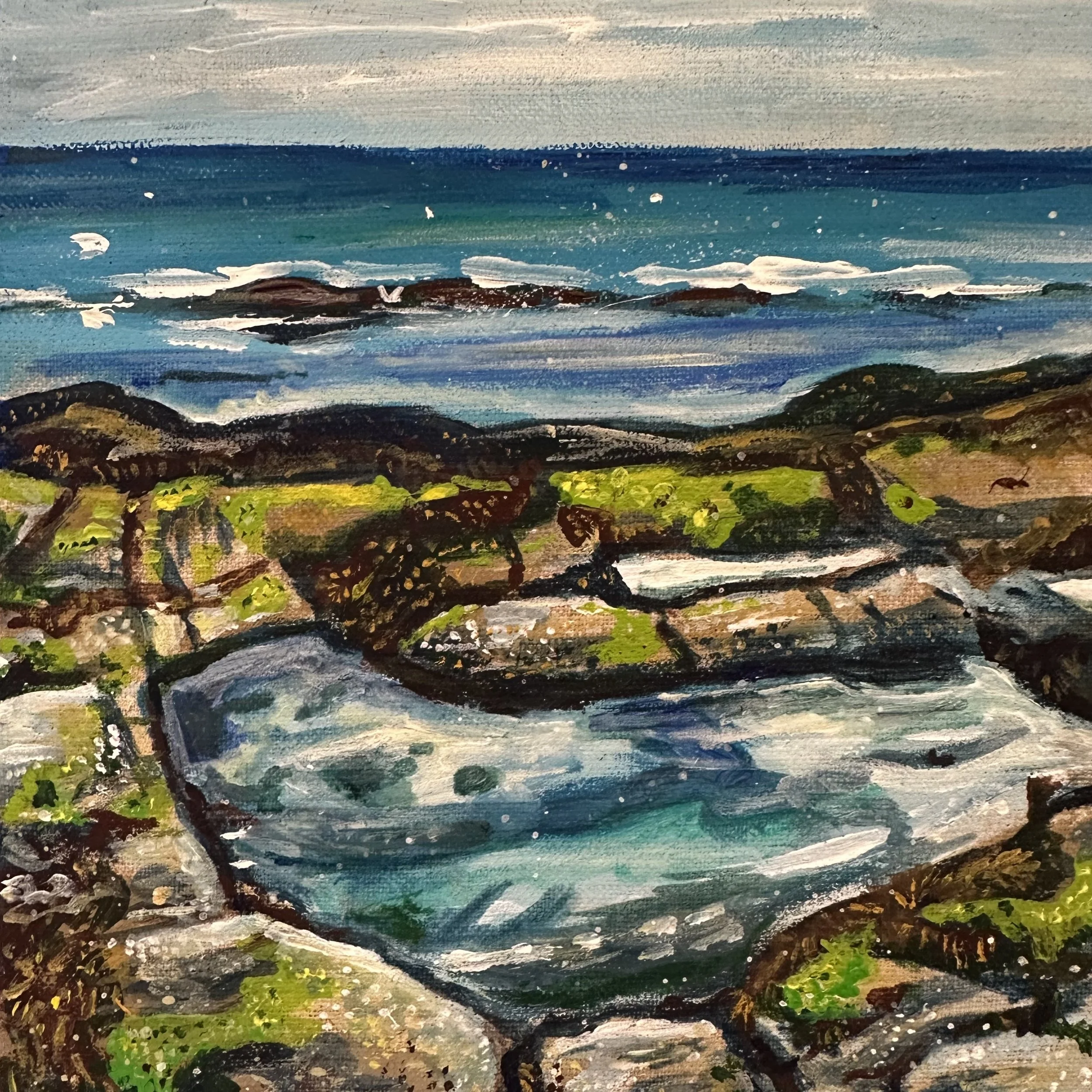 Lucy Caddel bright acrylic painting sea shore.jpg