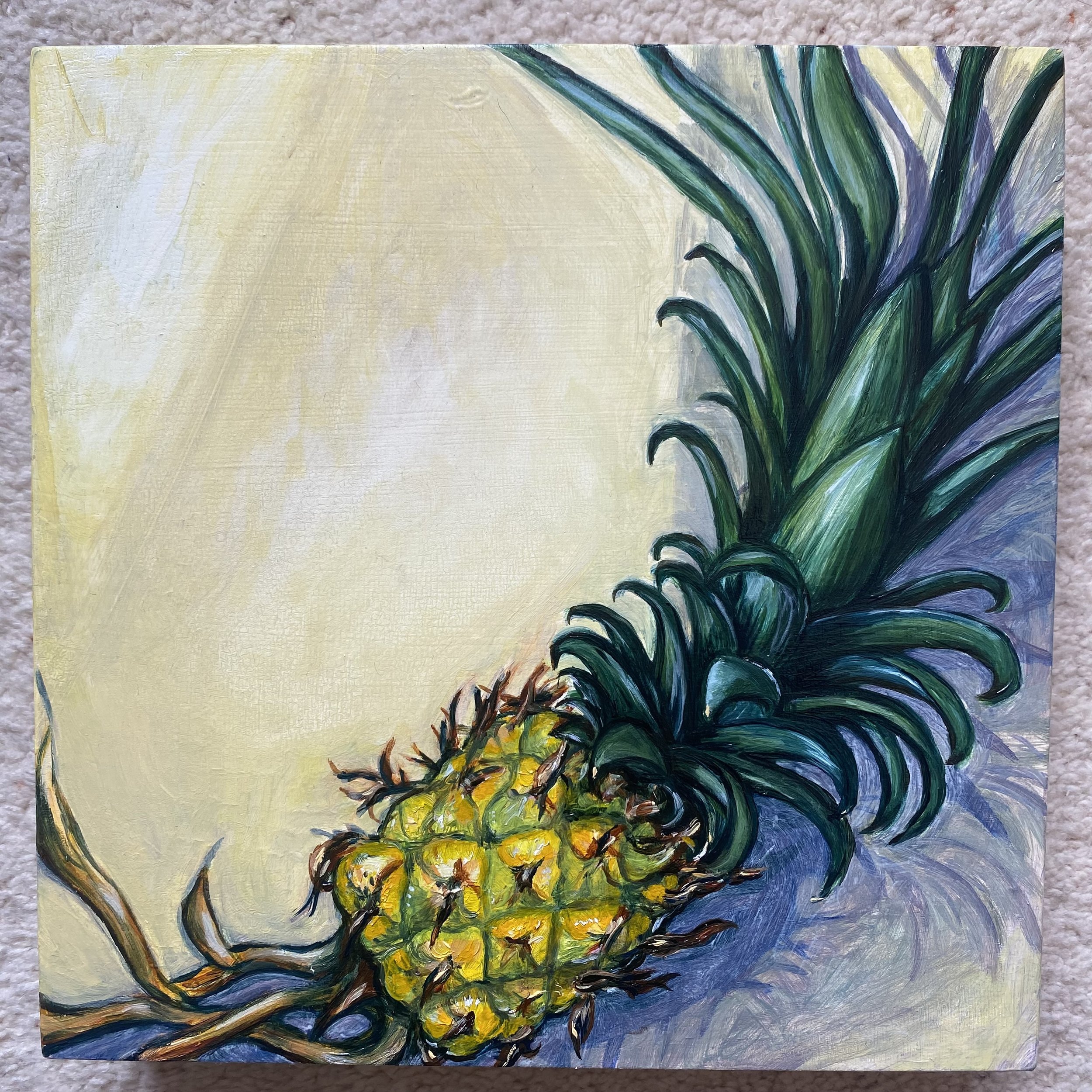 pineapple study in oils art Lucy Caddel.jpeg