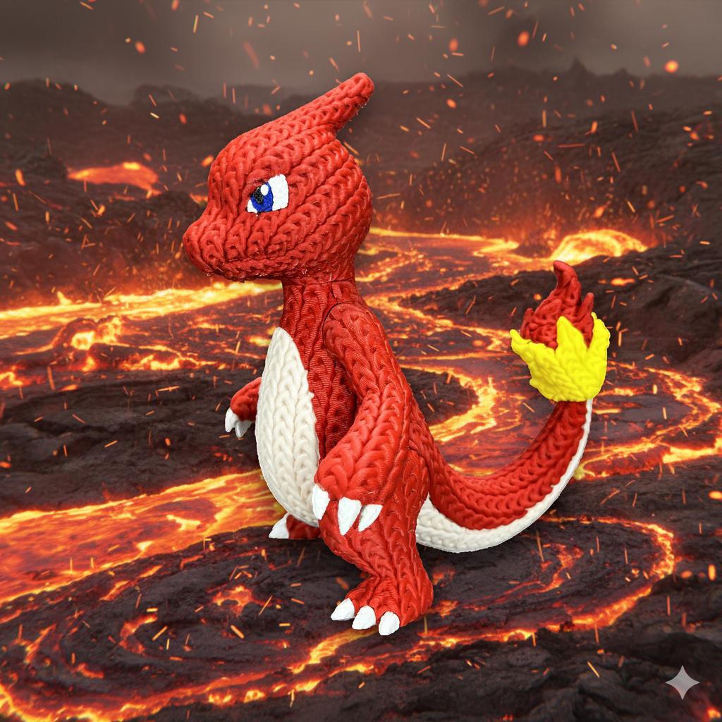 Charmeleon 3D Printed Crochet Style Figure
