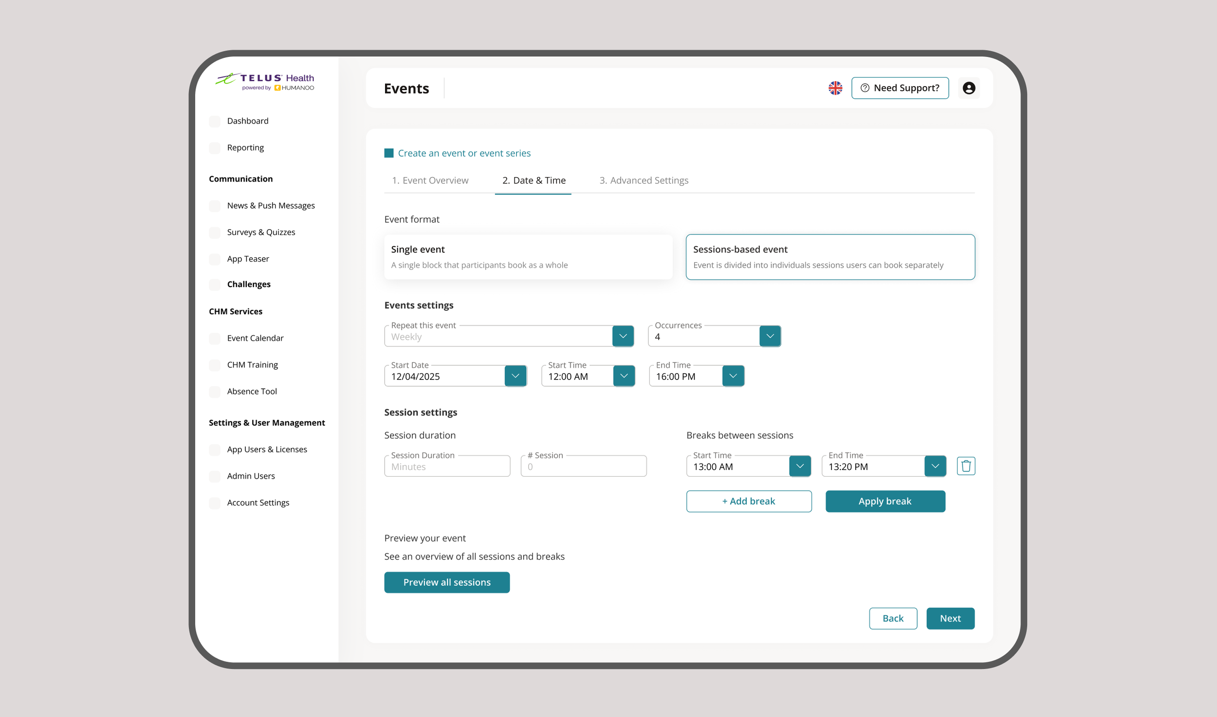 HealthOS Admin Dashboard