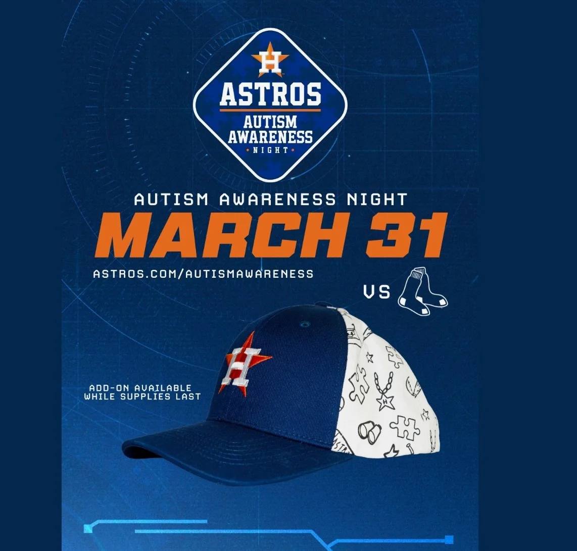 We LOVE seeing Houston create more inclusive spaces for our kids 💙⚾️

Join the Houston Astros on March 31 for Autism Awareness Night as they take on the Red Sox at 7:10 PM! This special evening is designed with thoughtful, sensory-friendly supports 