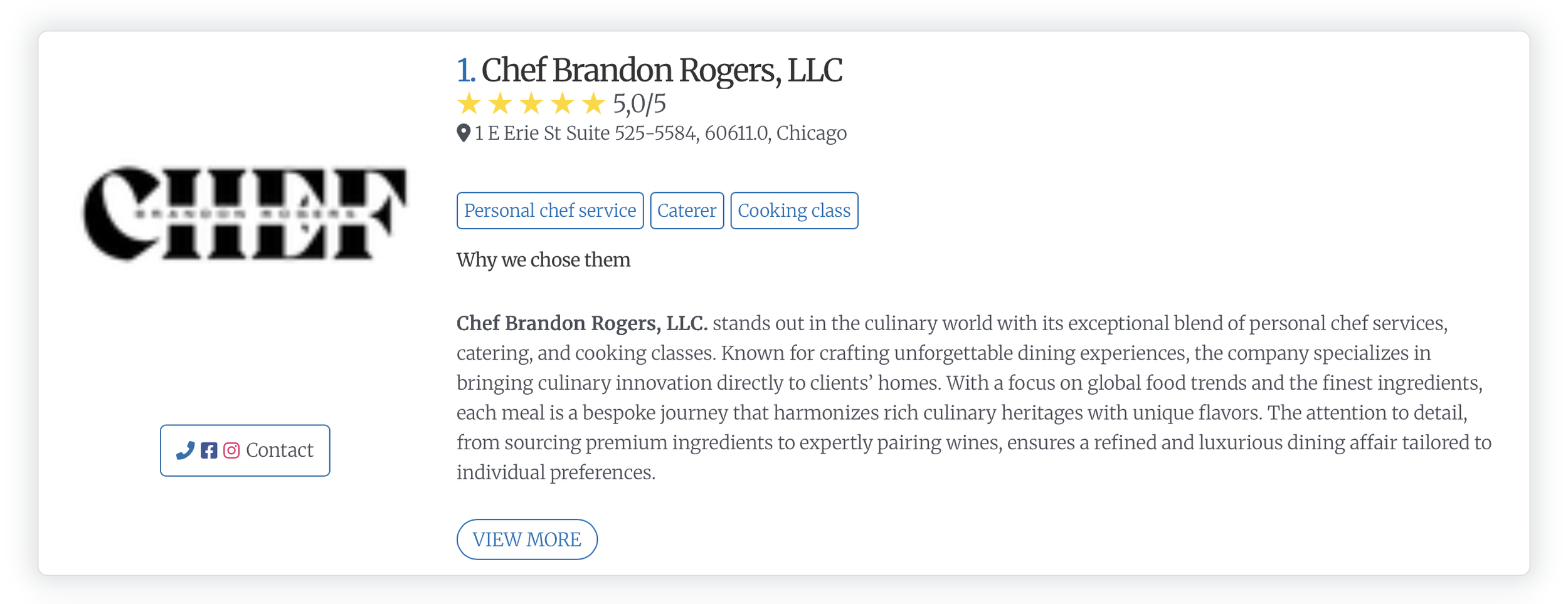 Chef Brandon Rogers, LLC. | Chicago| Voted #1 Chef Brandon Rogers, LLC. - 3 Best Personal Chef Services In Chicago [Best Companies Chi]