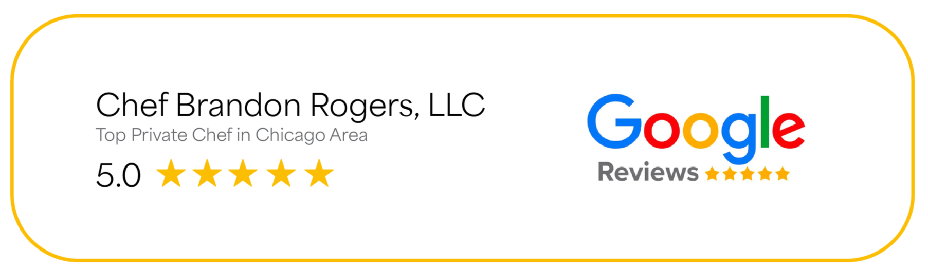 Brandon Rogers Top Rated Private Chef In Chicago Area According to Google Reviews