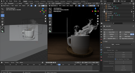 Simulating the smoke coming from the coffee.