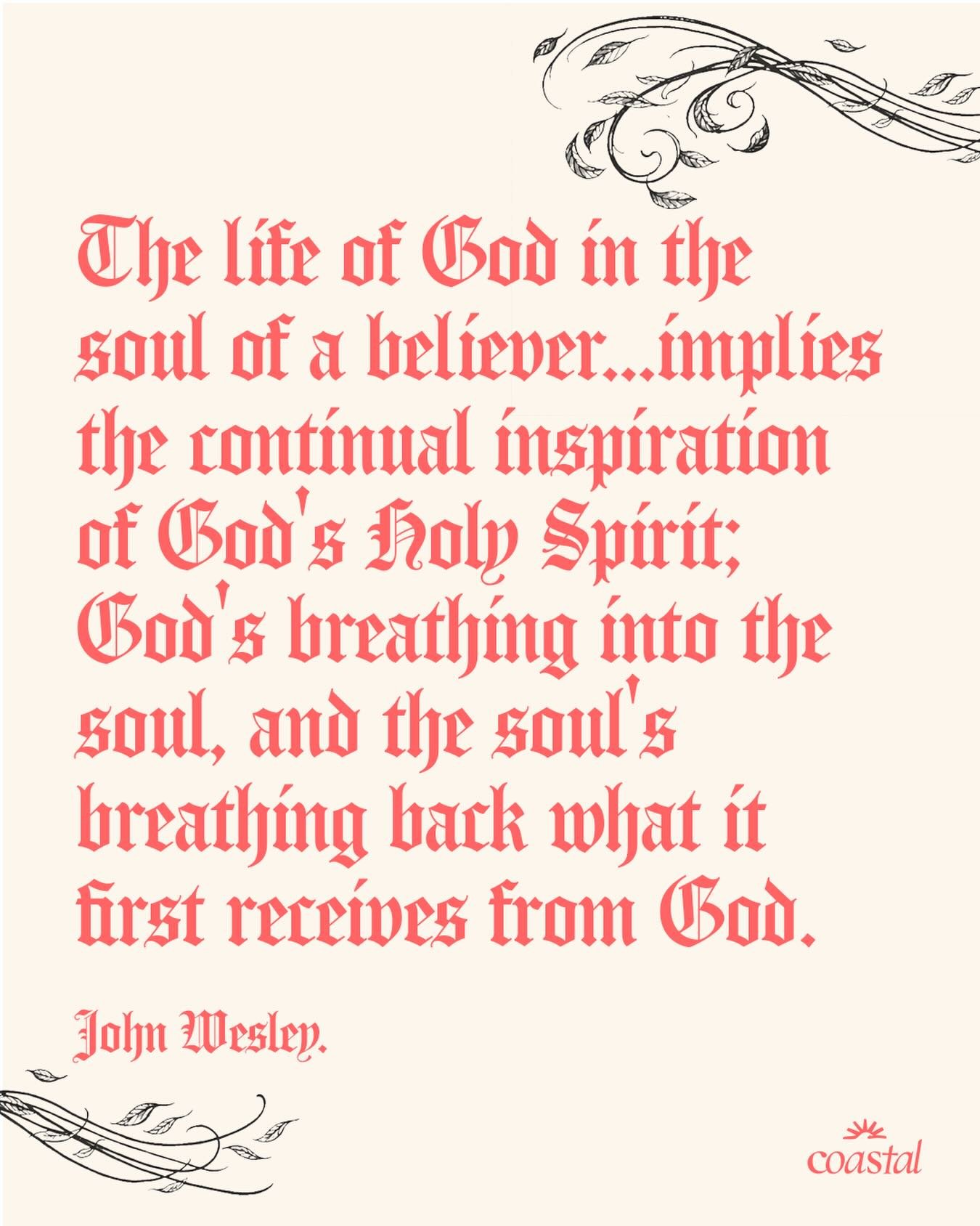 COASTAL | Come Holy Spirit

Check out this quote from last week&rsquo;s teaching&mdash;an invitation to breathe in the presence of God in unceasing presence. 

This week we continue in our series on the Holy Spirit, leaning into the empowerment for w