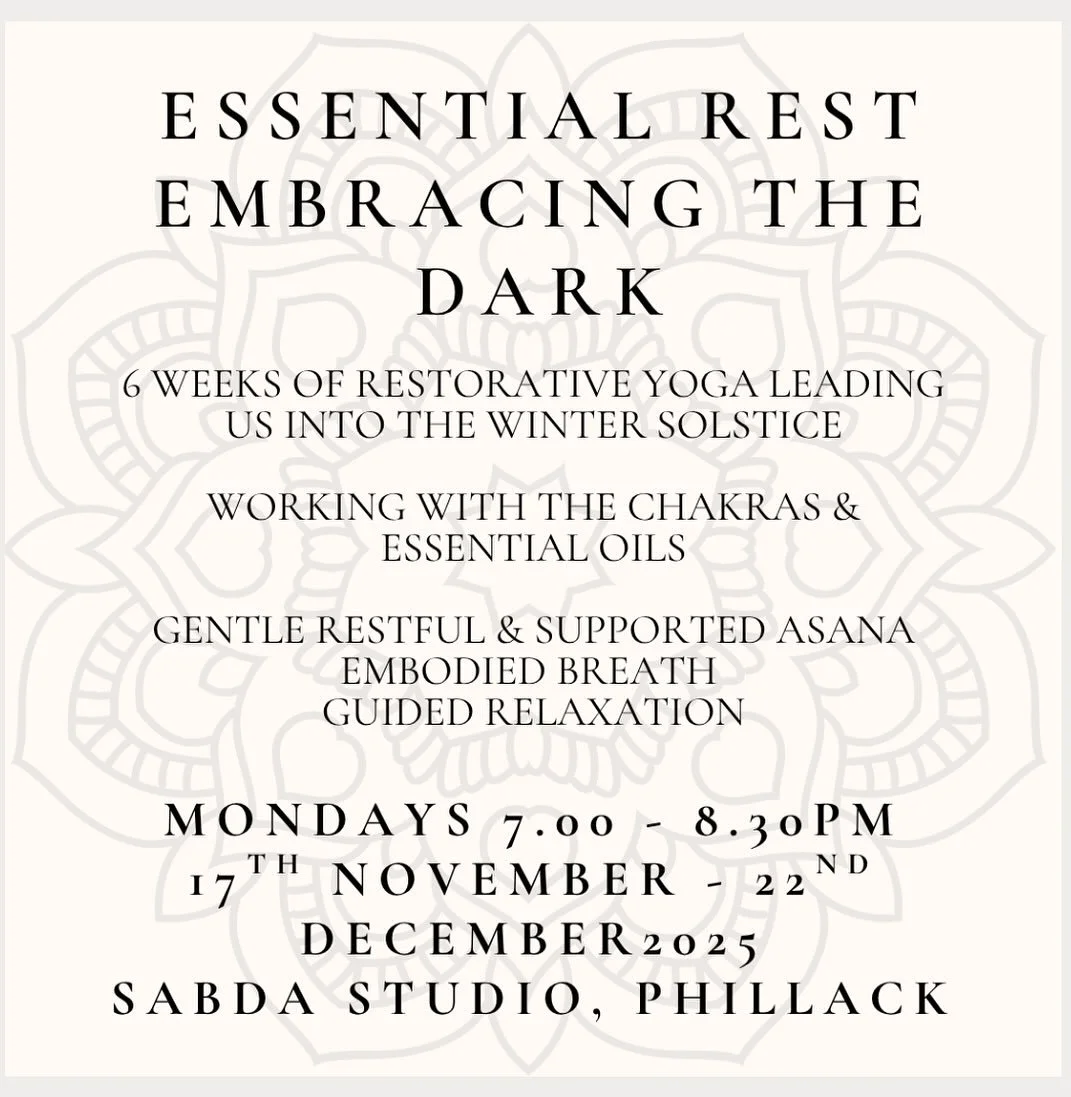 A gentle &amp; restful 6 week course of restorative yoga&hellip; breath awareness and relaxation&hellip; moving with the season and embracing the invitation of the darkness to rest and to restore&hellip; we explore the organising forces of our subtle