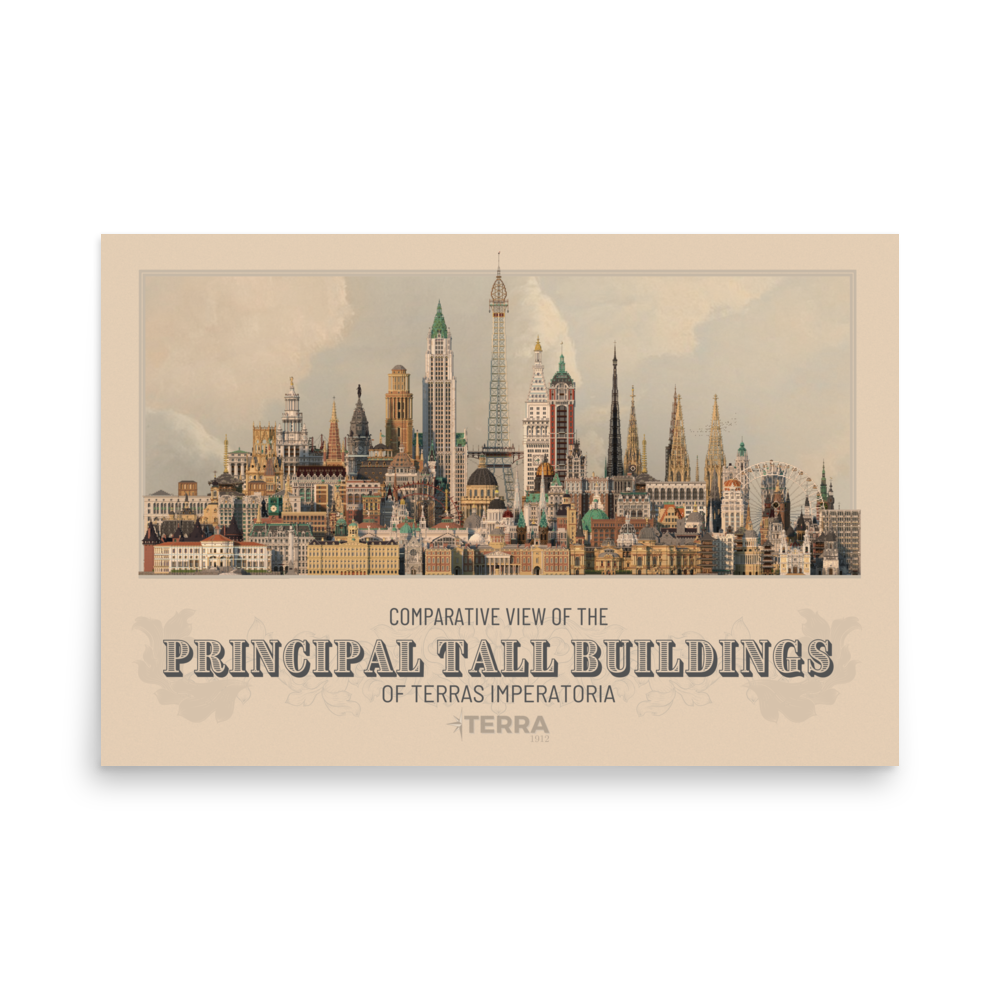 100 Tallest Buildings Schematic Poster — Terra 1912