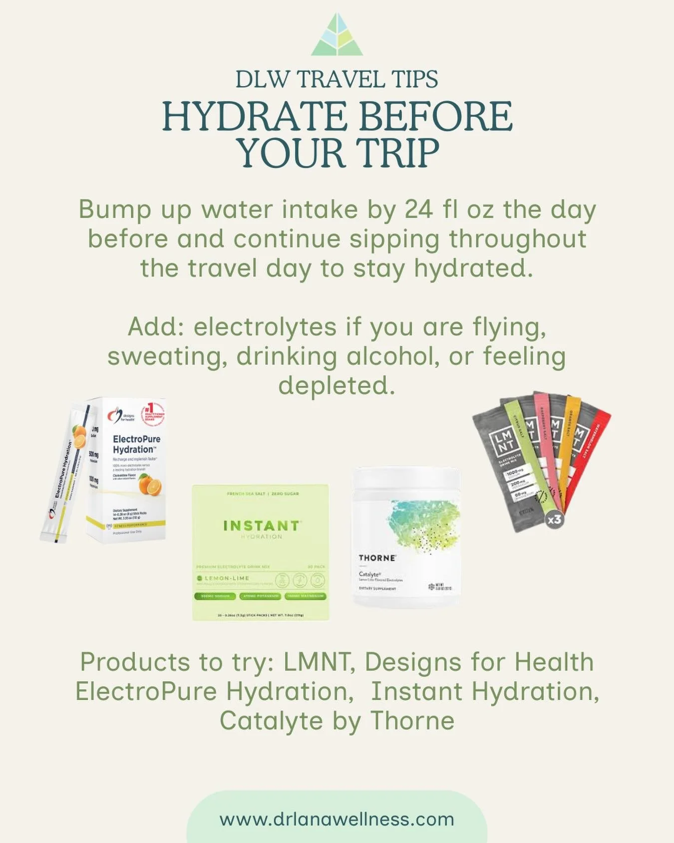 Travel can throw off hydration, digestion, sleep, energy, and blood sugar. A few basics can make a big difference: water, electrolytes, protein, fiber, movement, and nervous system support 🤍

Save this before your next trip. 🛫