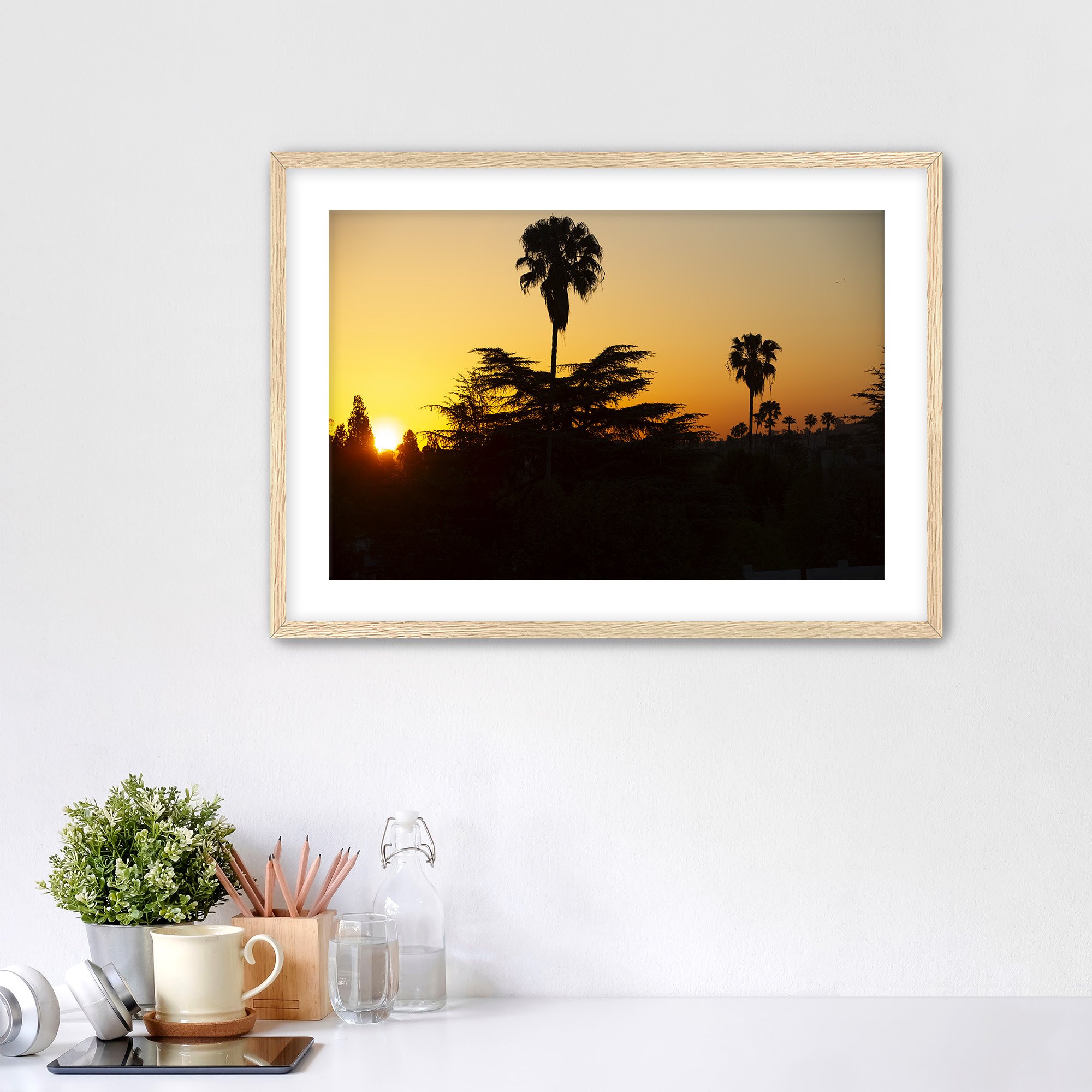 Los Angeles Sunrise 3x2 Oak Frame Mockkup.jpg