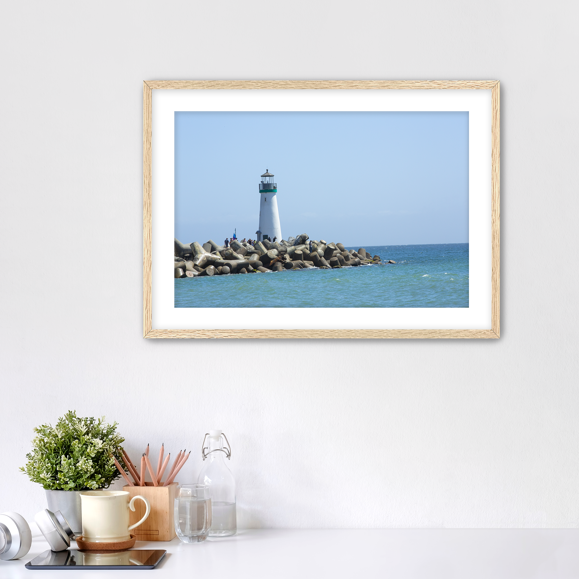 Santa Cruz Lighthouse 3x2 Oak Frame Mockup.png
