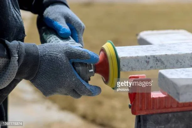 Polishing Granite with a hand polisher