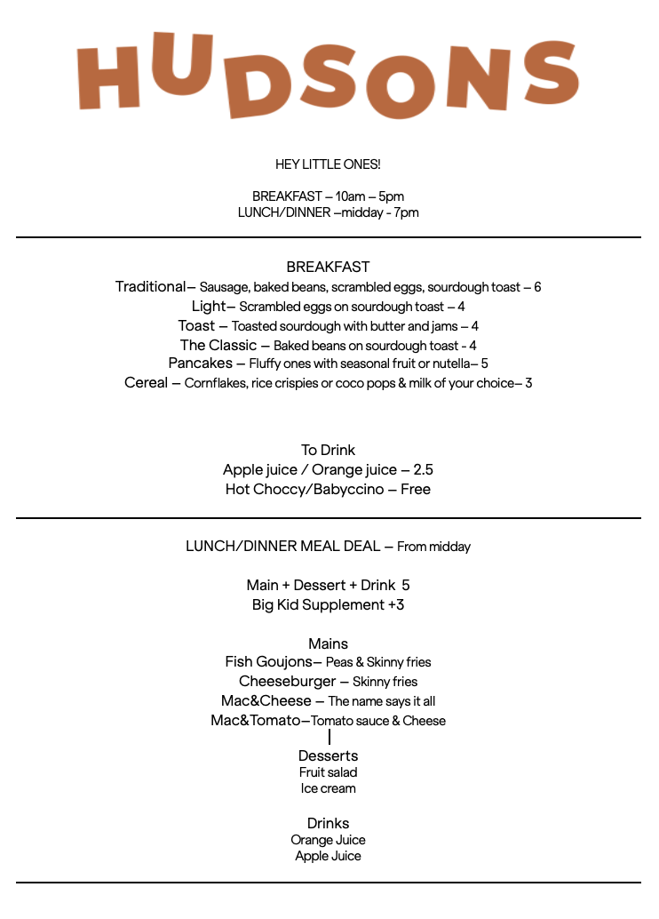 Brunch Lunch and Dinner in Putney — Hudsons