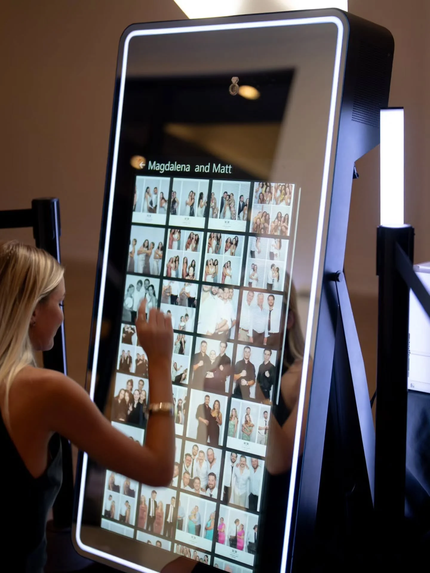 ✨ Looking for a Photo Booth that makes a statement and delivers high-quality prints with an unforgettable experience for you and your guests? Look no further!

Our Photo Mirror Booth checks all the boxes when it comes to elevating your wedding day ce