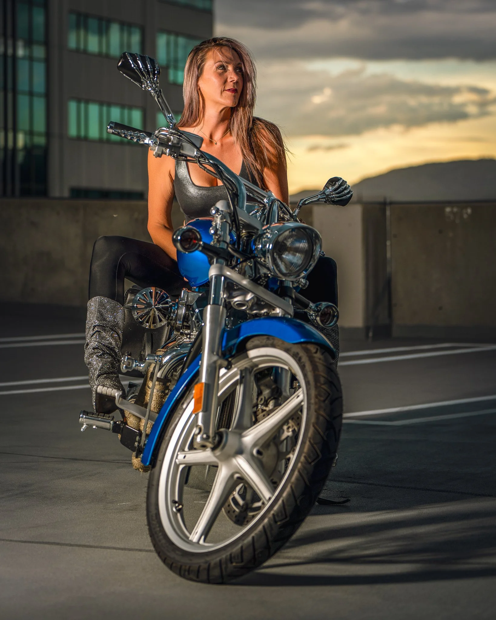 Model photoshoot motorcycle photographer Boise Idaho