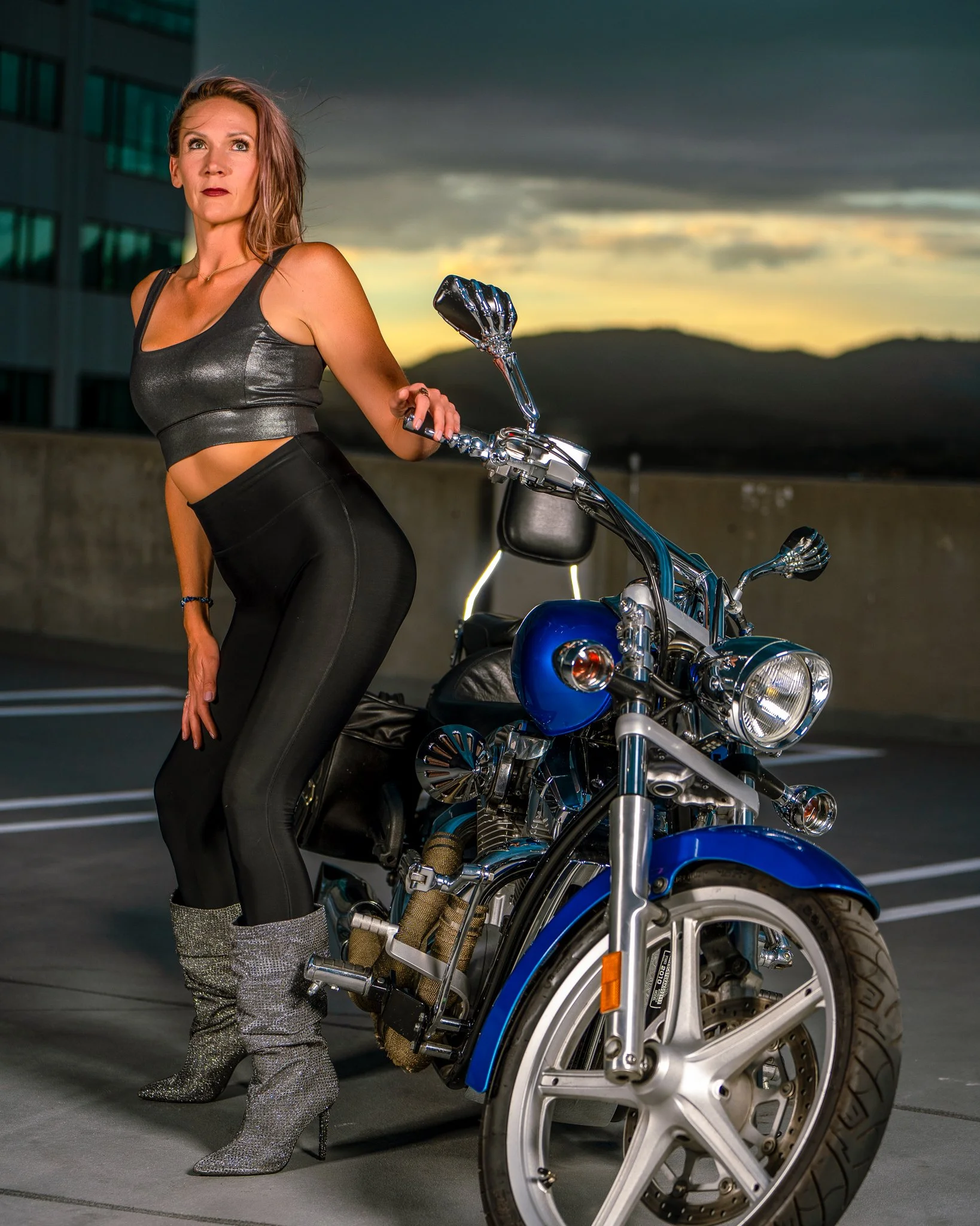 Model photoshoot motorcycle photographer Boise Idaho