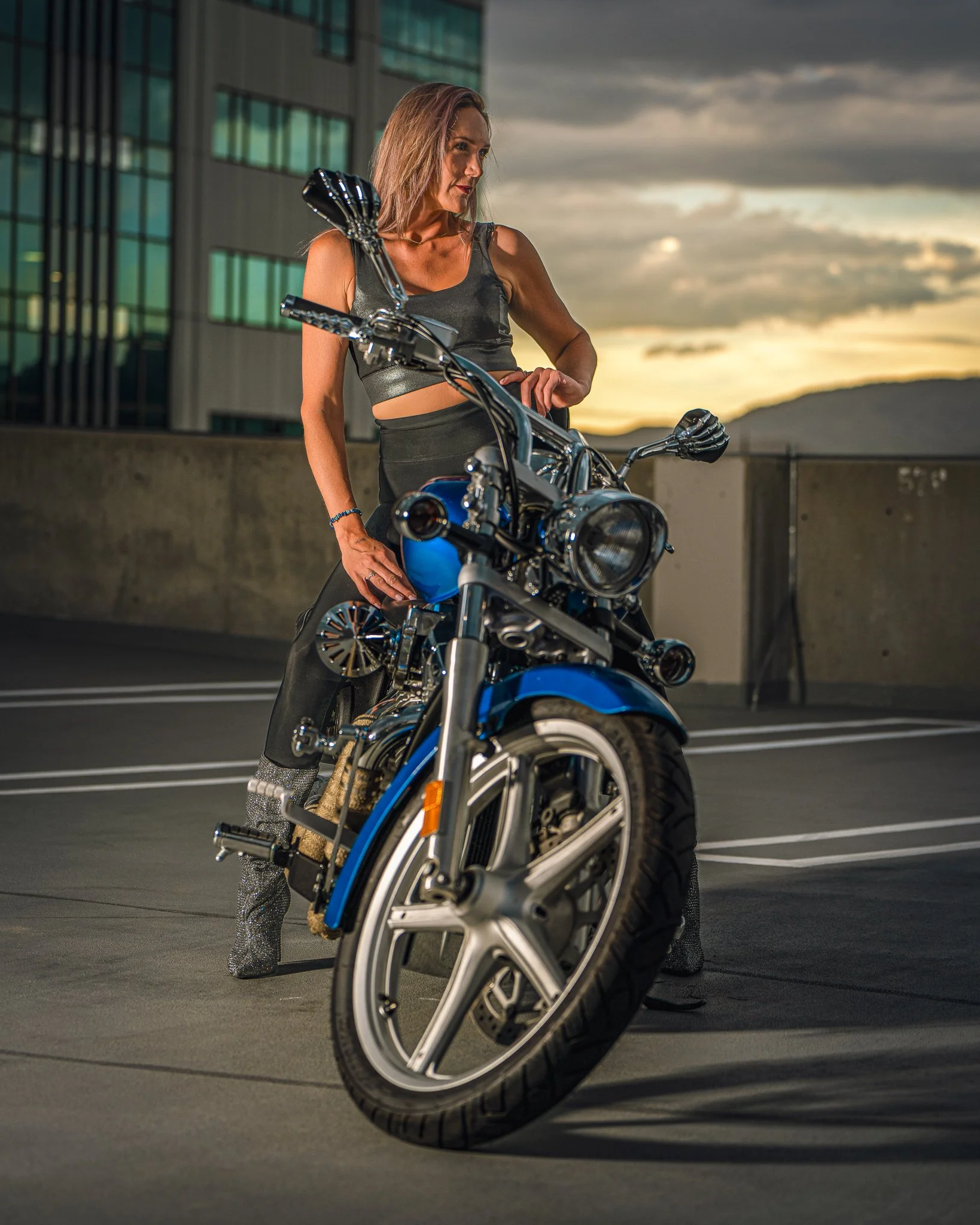 Model photoshoot motorcycle photographer Boise Idaho