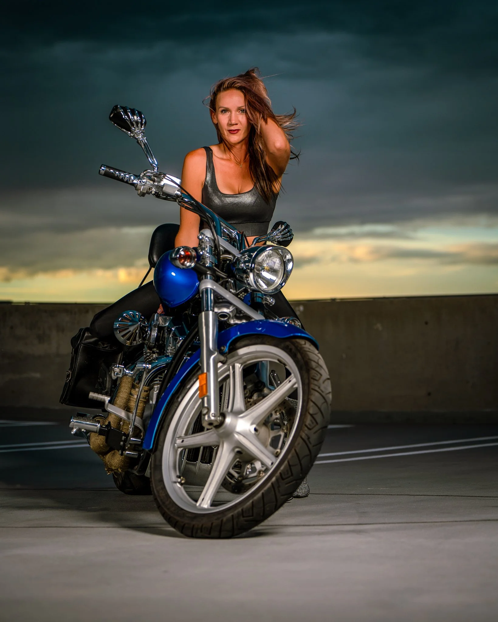 Model photoshoot motorcycle photographer Boise Idaho