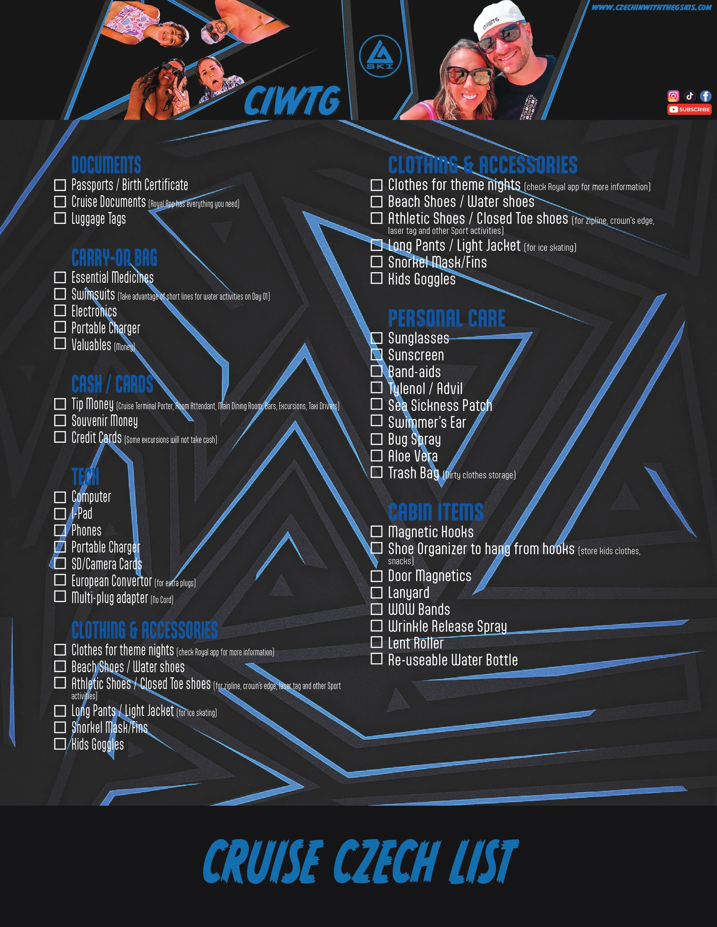 Cruise Check List