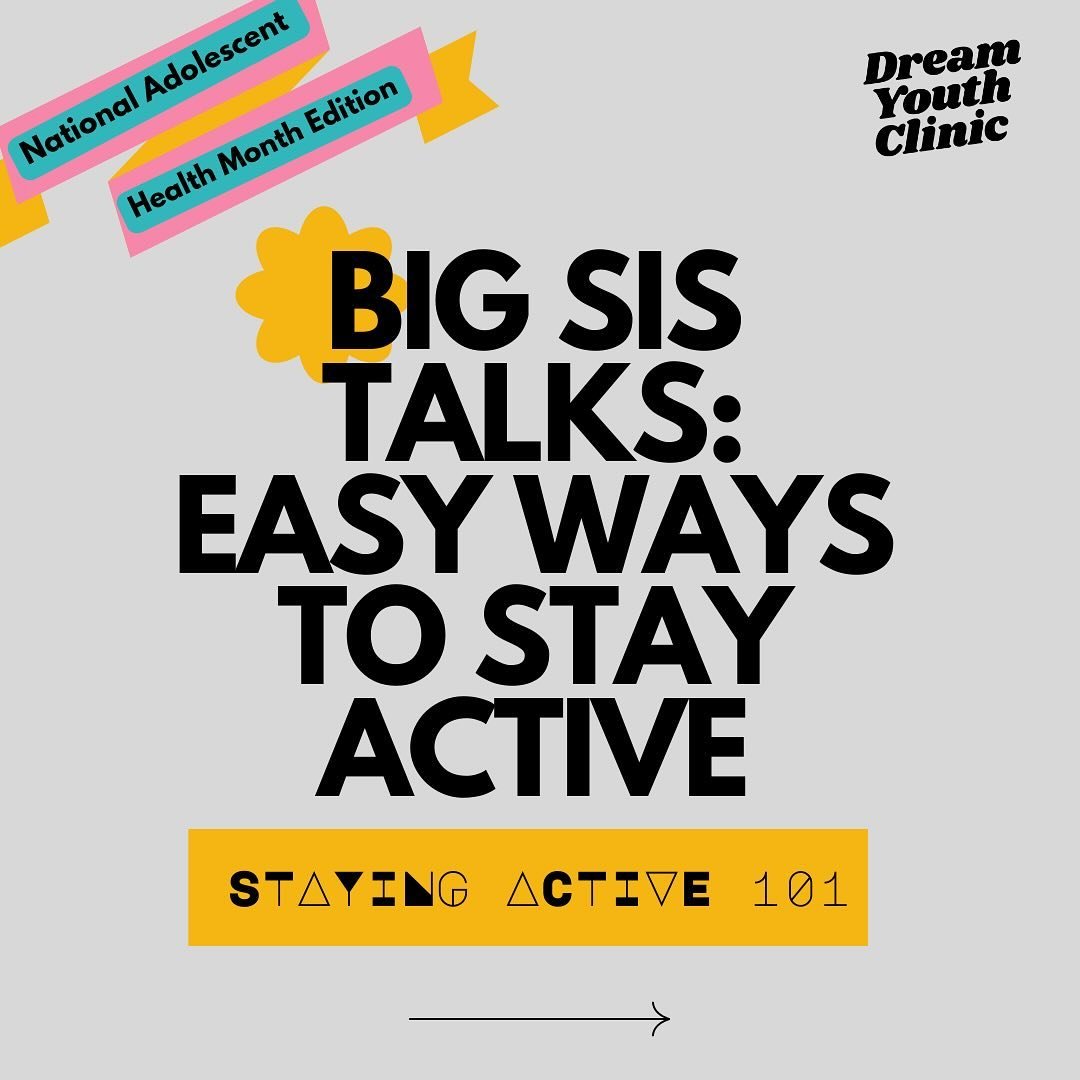 Heyyy youth!!! 👋🏽👋🏾👋🏿 It&rsquo;s #NationalAdolescentHealthMonth and we are celebrating alllll month long! #BigSisTalks is here to help - we created a step by step guide on how to stay active, in an easy and accessible way. PERIOD! Getting activ