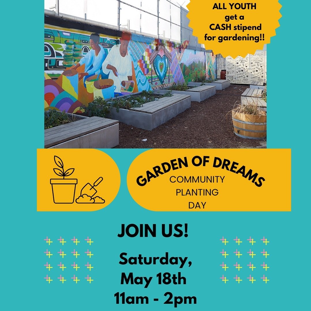 Hey Youth + Community!! 👋🏽👋🏾👋🏿 SEE YOU SATURDAY at our #GardenofDreams Planting Day!! Join us tomorrow from 11am-2pm for another community planting day as we gather in our #youthcommunitygarden and plant together in the #GardenOfDreams! ALL YOU