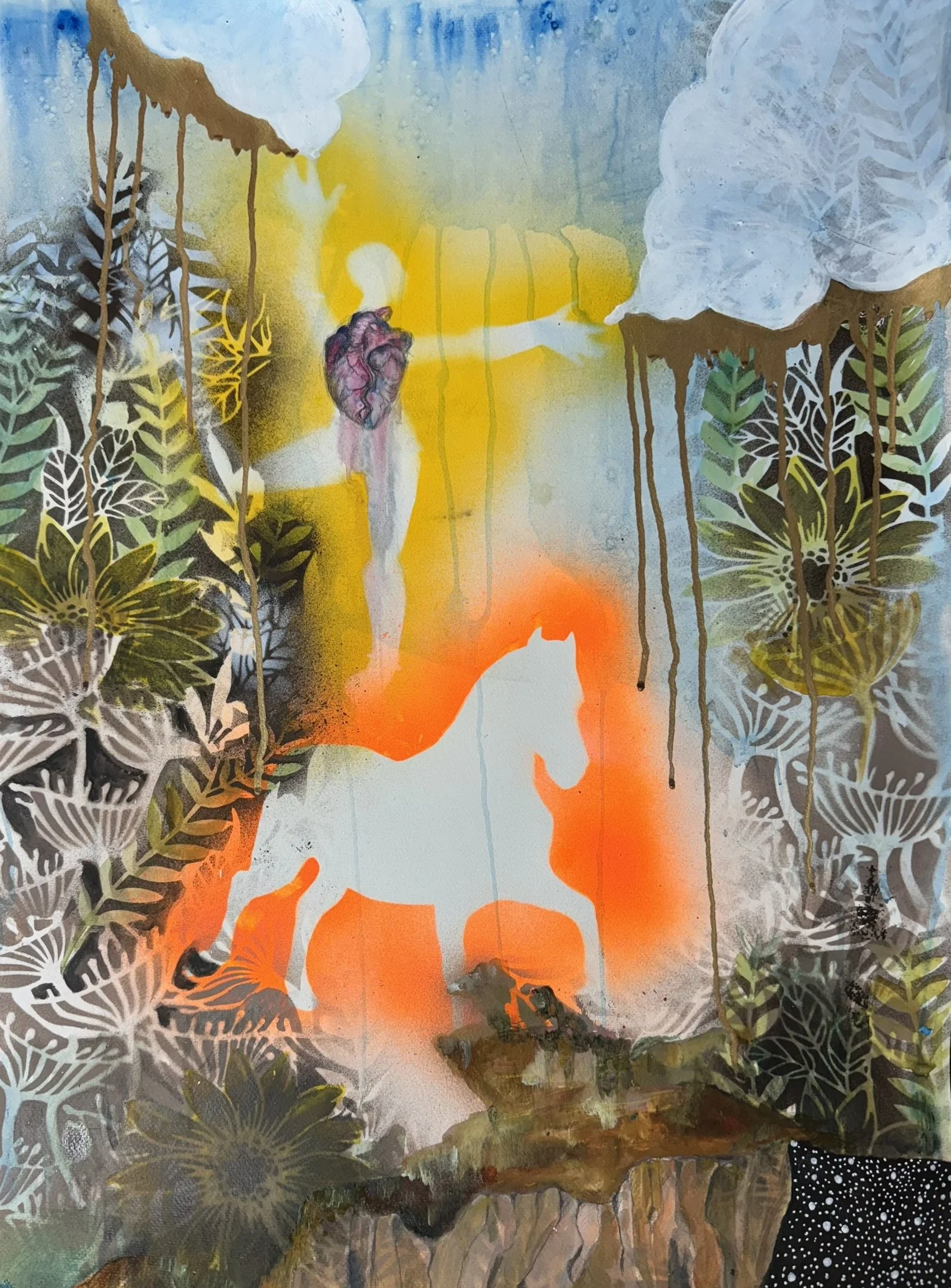 Hanks, 1, Pluviophile, mixed media on paper, 20 x 30, 2023.JPEG