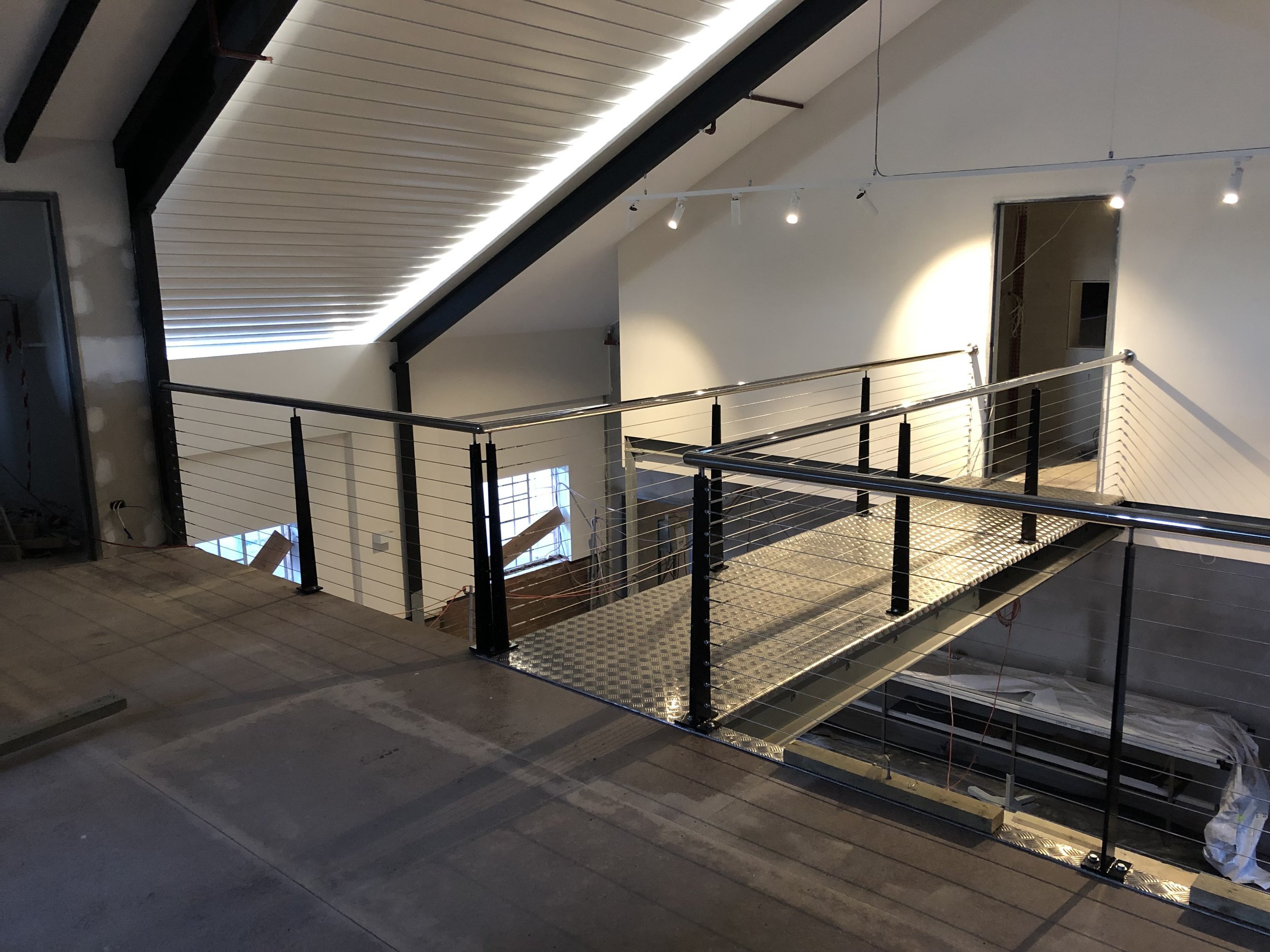 Mezzanine balustrade and hand rails - Denman Town Hall. Project by Pluim.