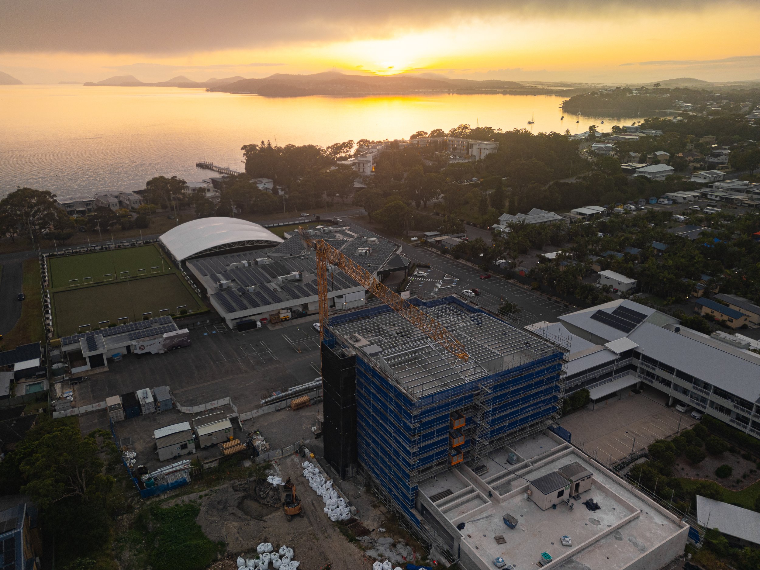 Sunrise at Soldiers Point Bowling Club Development – Greenside Retirement Living
Structural steel by Hergs Weld (1)