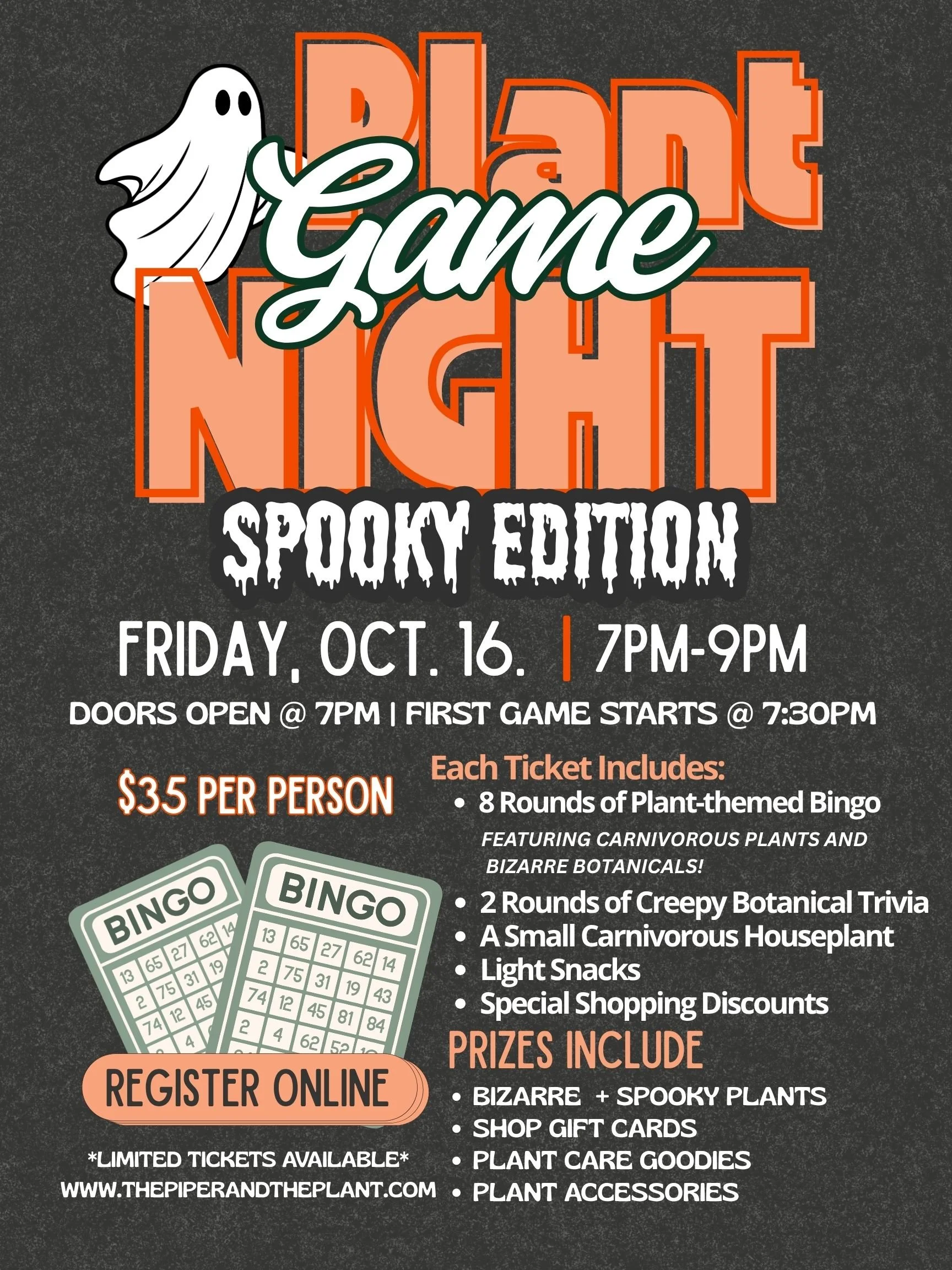 Spooky Plant Game Night 10/16