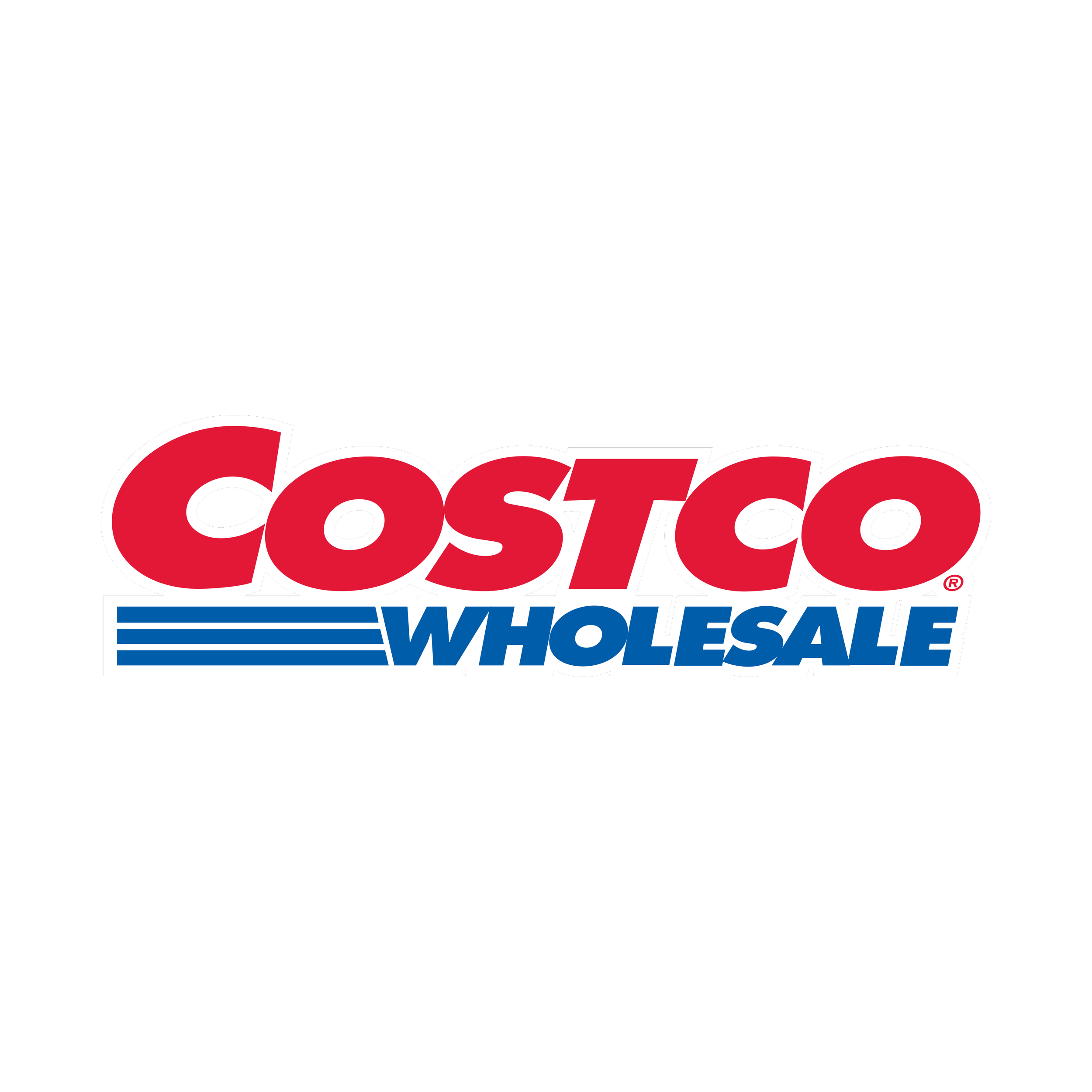 Costco Wholesale logo with red and blue text on a black background.