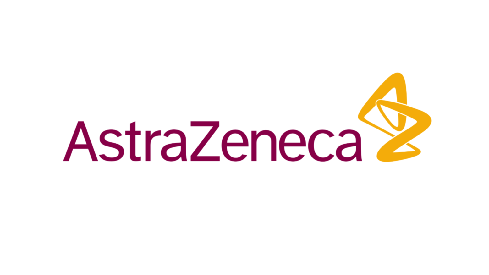 AstraZeneca logo featuring the company name in purple text next to a stylized yellow molecular structure logo.